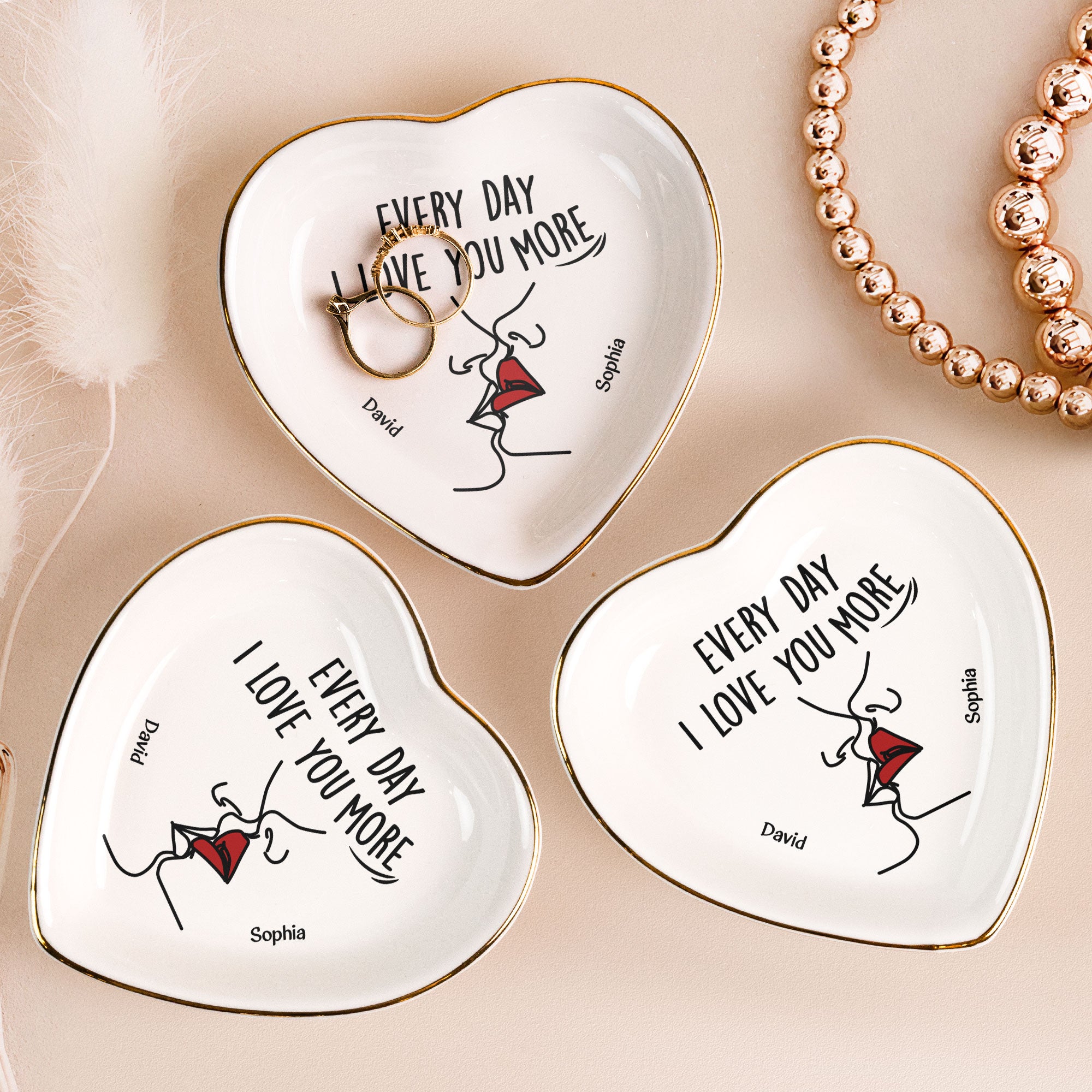 Every Day I Love You More - Personalized Ring Dish