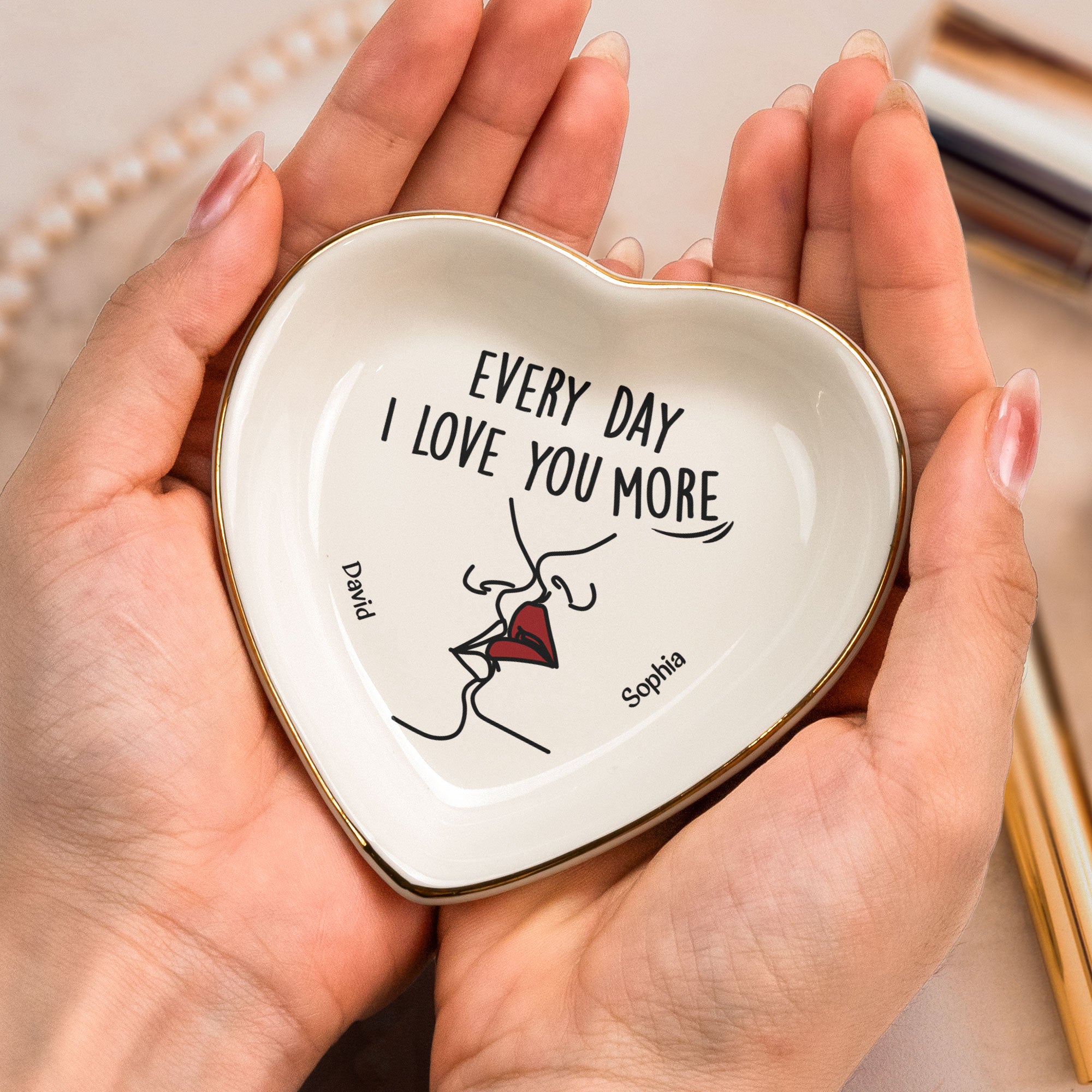 Every Day I Love You More - Personalized Ring Dish