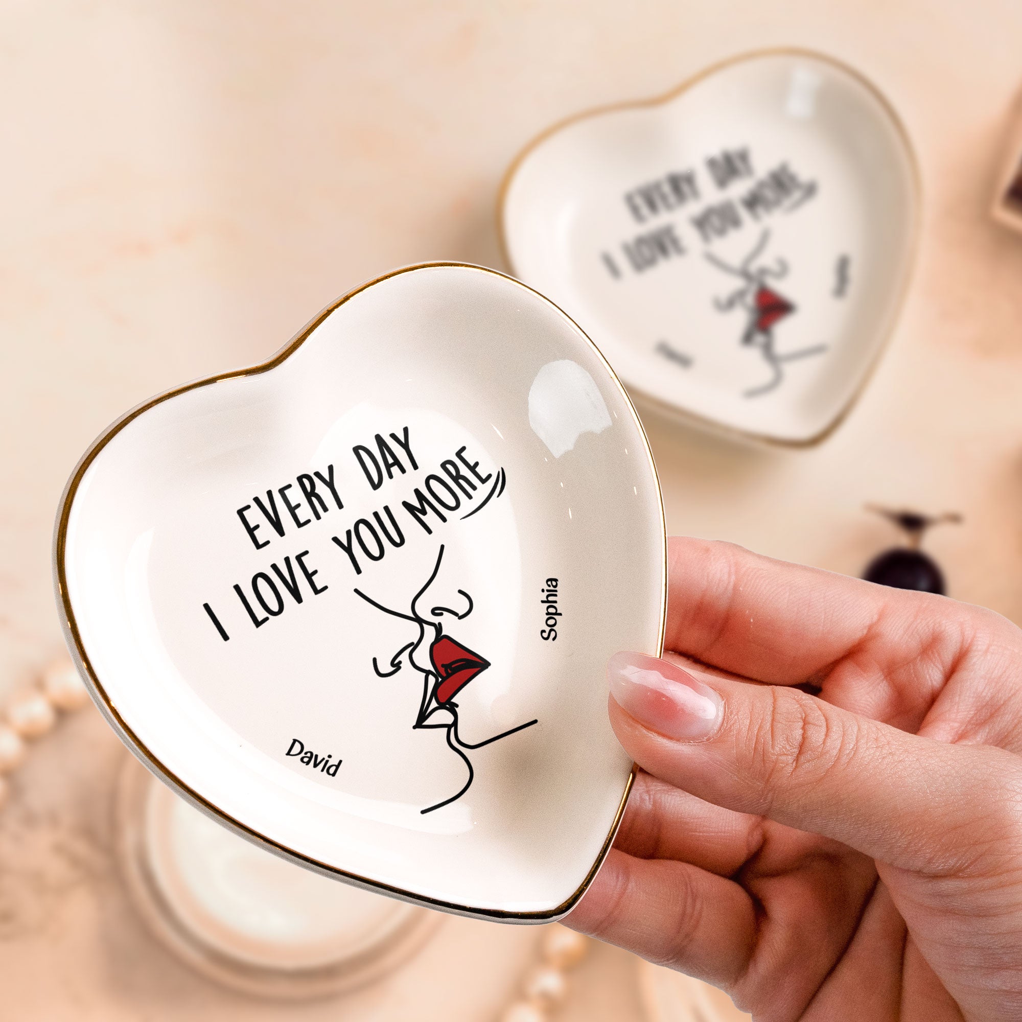 Every Day I Love You More - Personalized Ring Dish