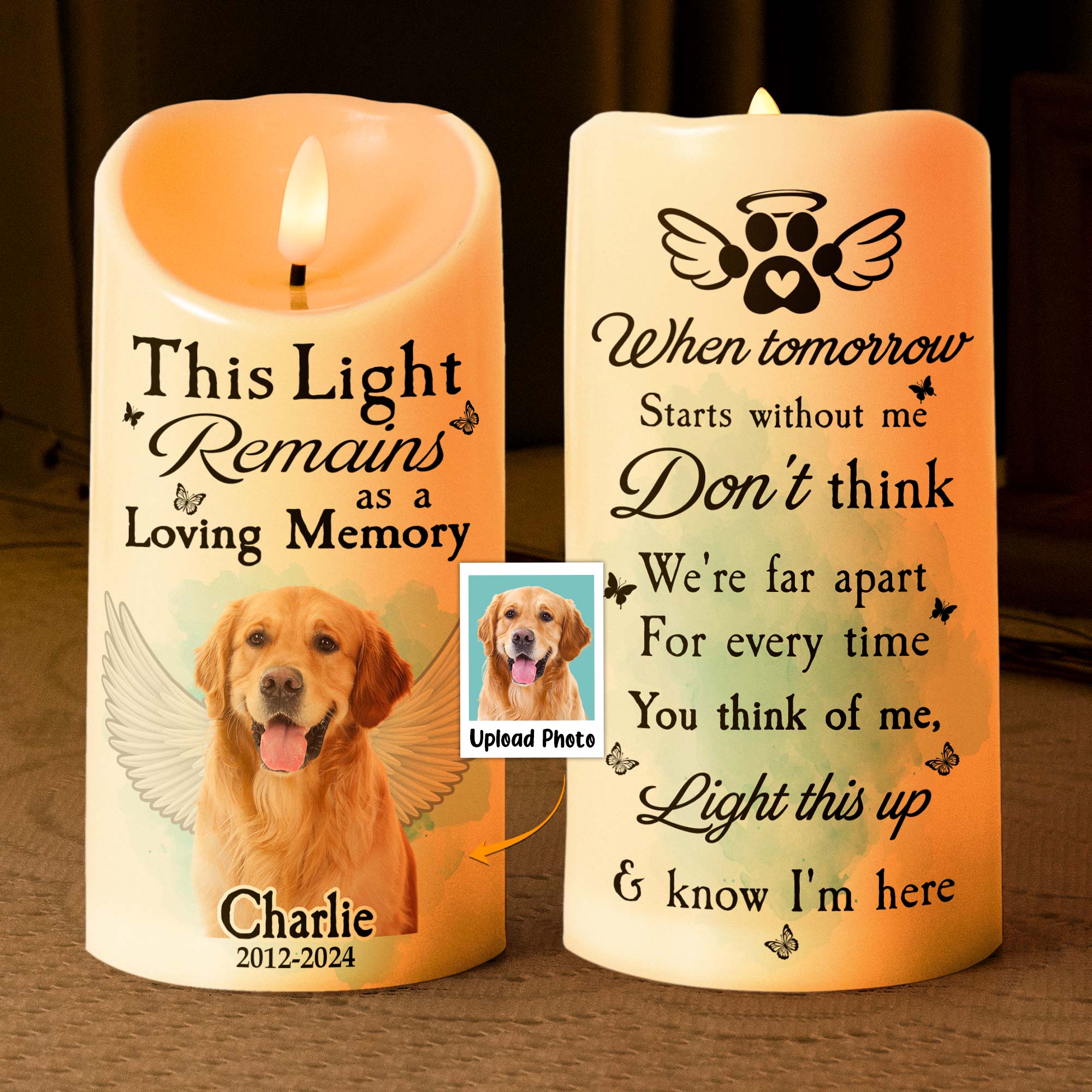 Every Time Miss Me Light This Up And Know I'm Here - Personalized Photo LED Candle