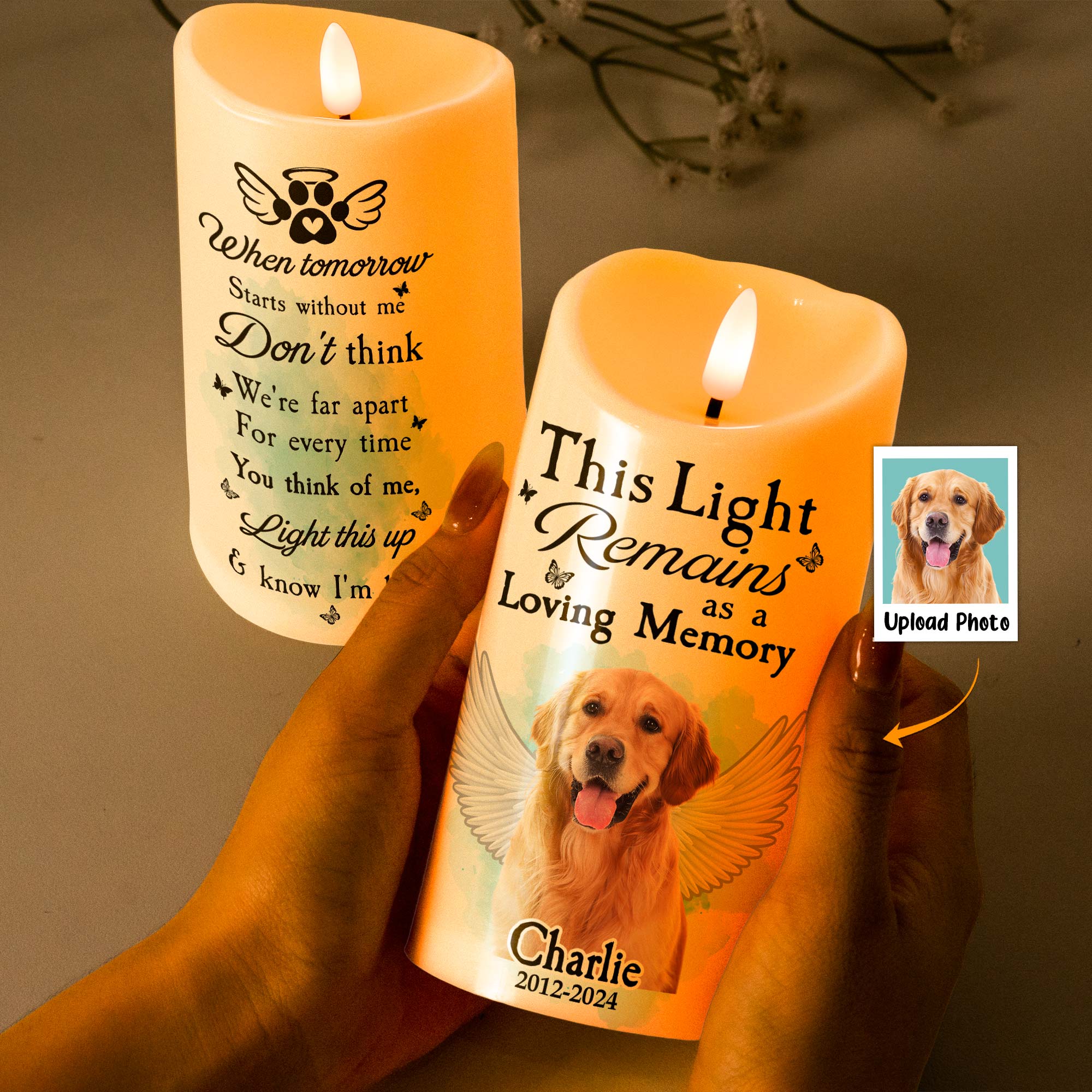 Every Time Miss Me Light This Up And Know I'm Here - Personalized Photo LED Candle