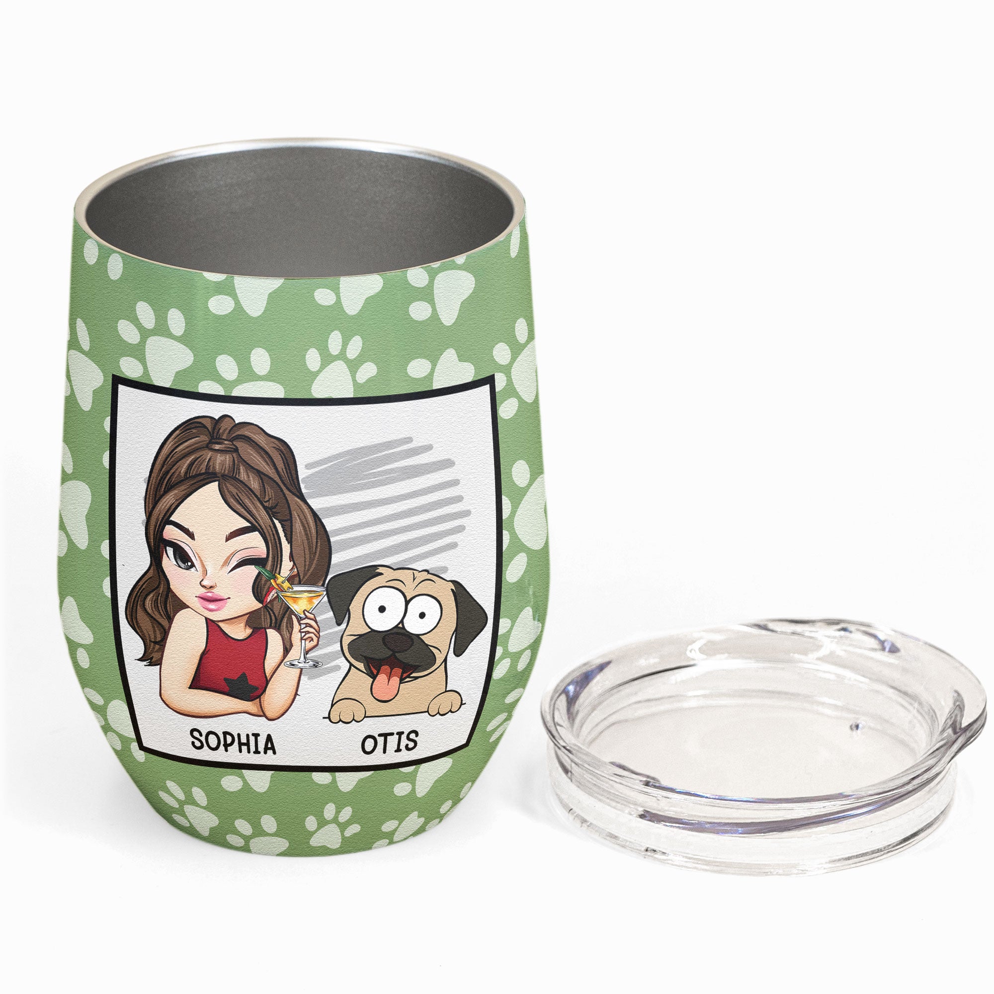 Everything Tastes Better With Dog Hair In It - Personalized Wine Tumbler