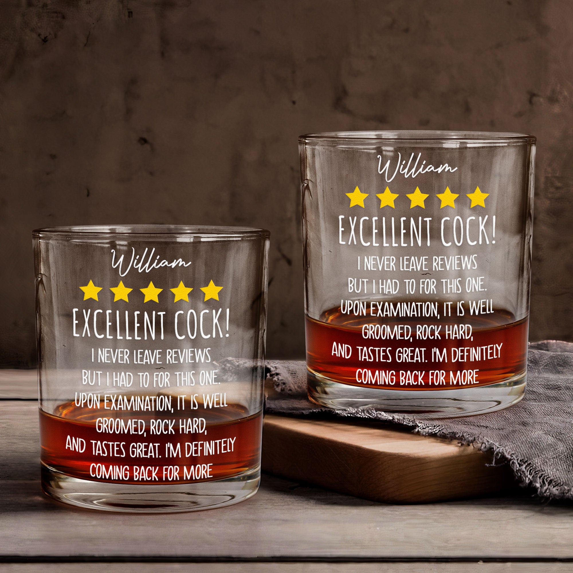 Excellent Cock! - Naughty & Funny Gifts For Husband - Personalized Whiskey Glass