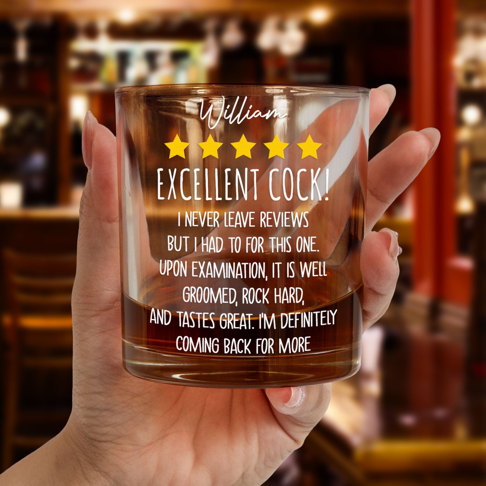 Excellent Cock! - Naughty & Funny Gifts For Husband - Personalized Whiskey Glass