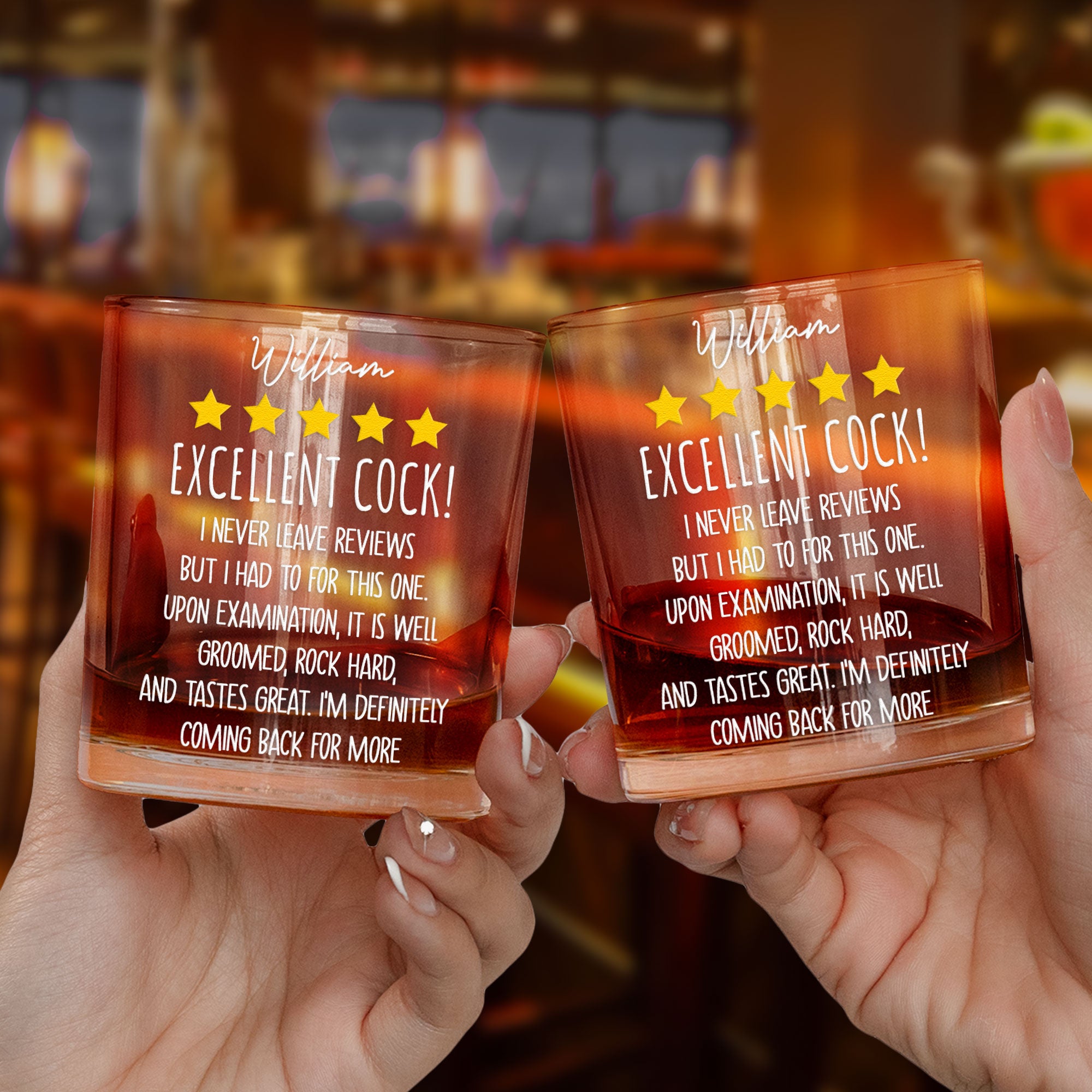 Excellent Cock! - Naughty & Funny Gifts For Husband - Personalized Whiskey Glass