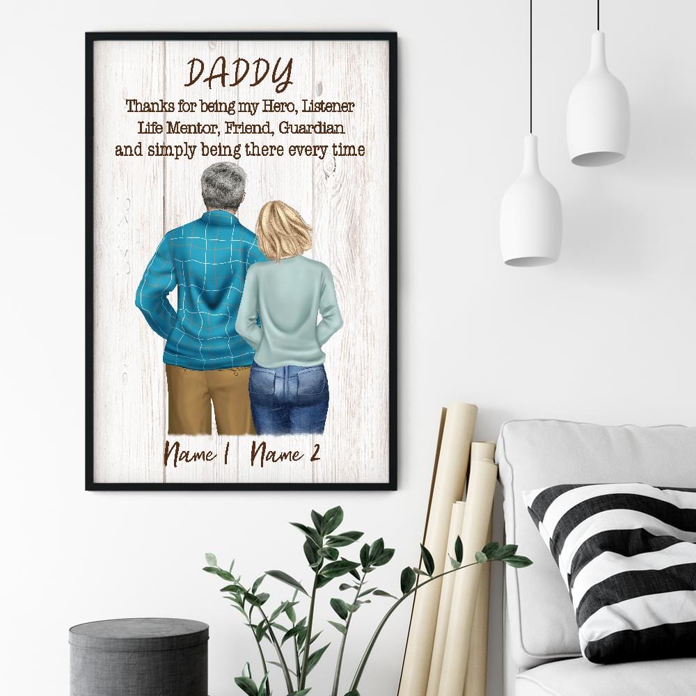 Daddy Thanks For Being My Hero Poster-Macorner