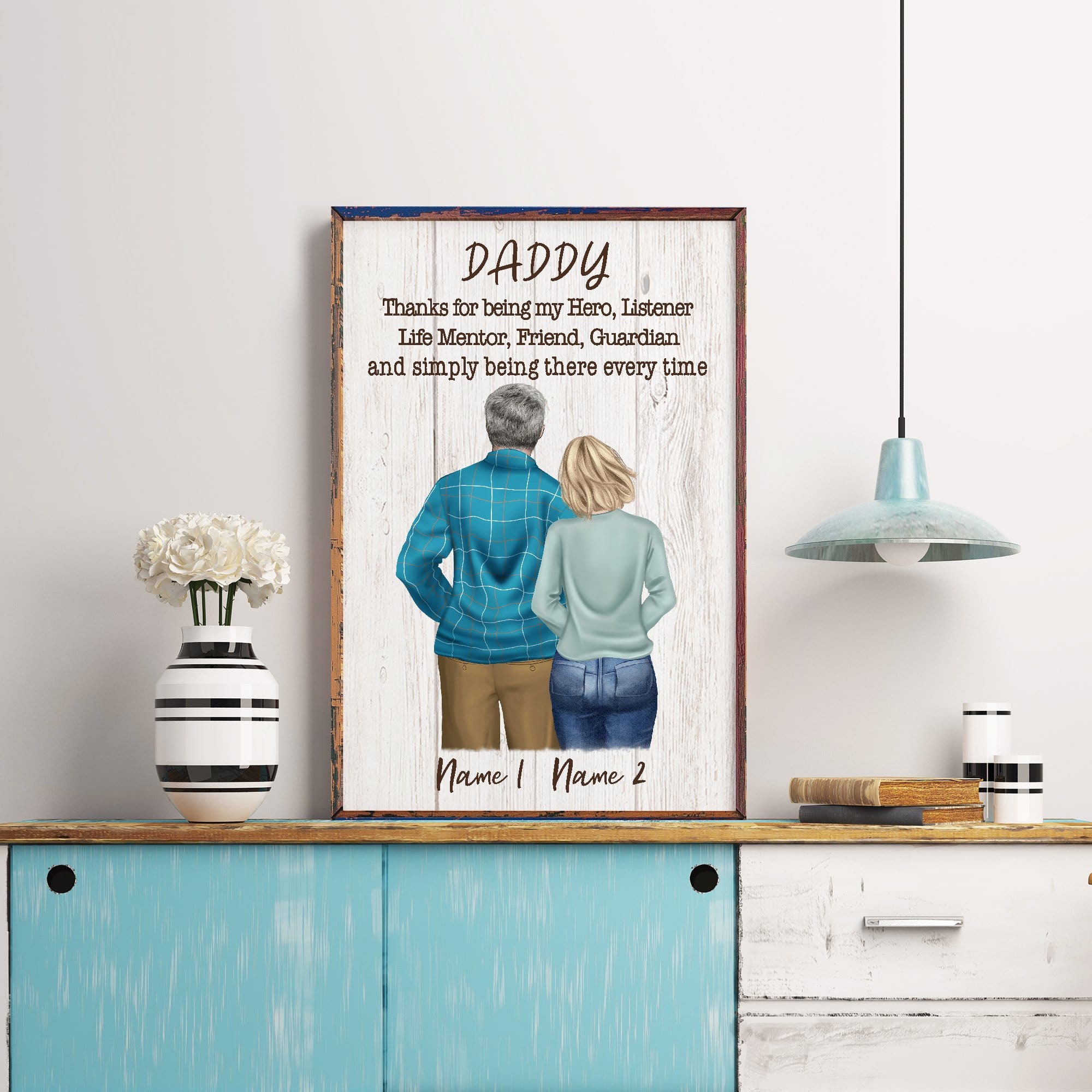 Daddy Thanks For Being My Hero Poster-Macorner