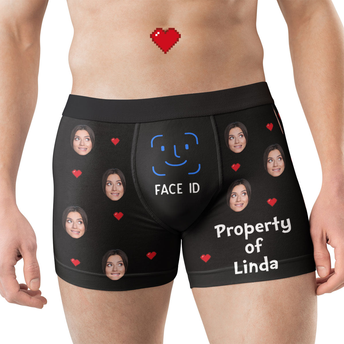 Face ID Touch ID Property Of - Personalized Photo Couple Matching Underwear