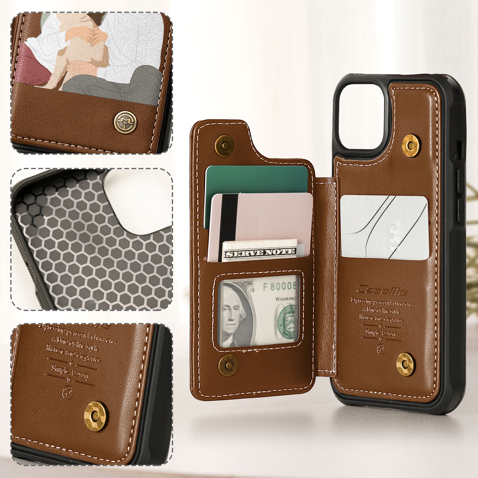 Faceless Portrait Drawing - For Couples, Friends, Pet - Personalized Photo Leather Flip Wallet Phone Case