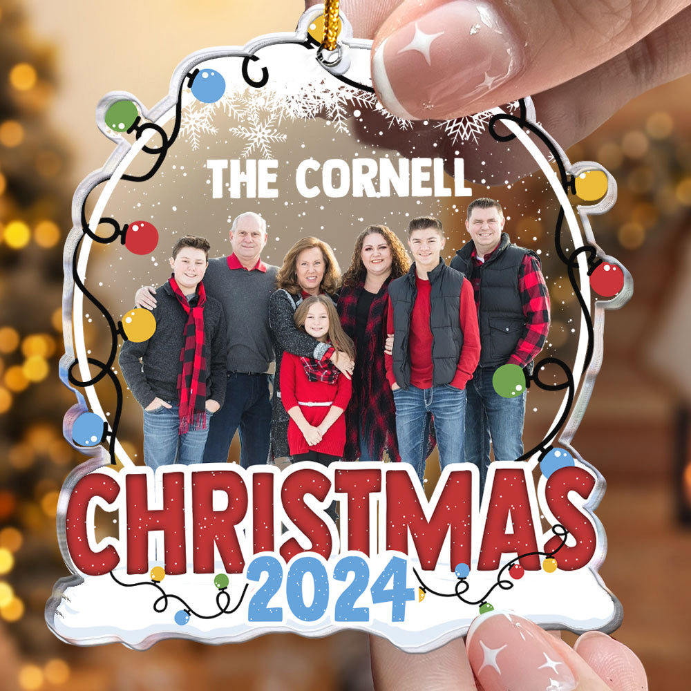 Family Christmas 2024 - Personalized Acrylic Photo Ornament