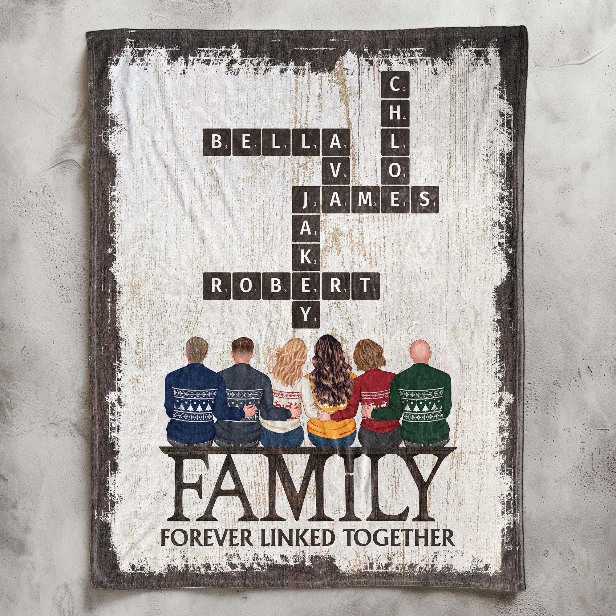 Family Forever Linked Together - Personalized Blanket