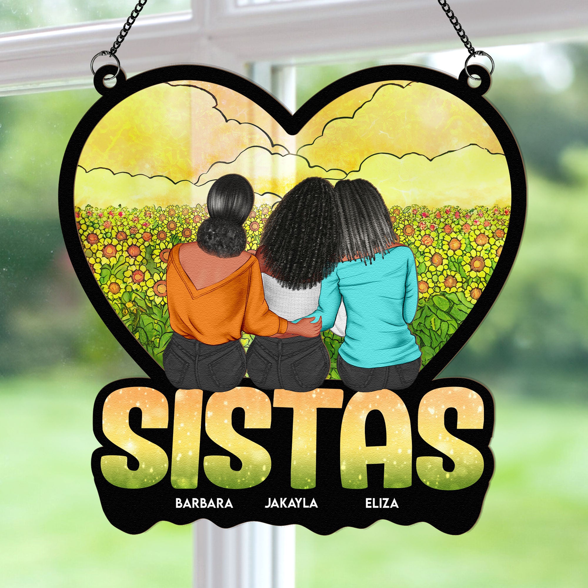 Siblings Forever - Personalized Window Hanging Suncatcher Ornament