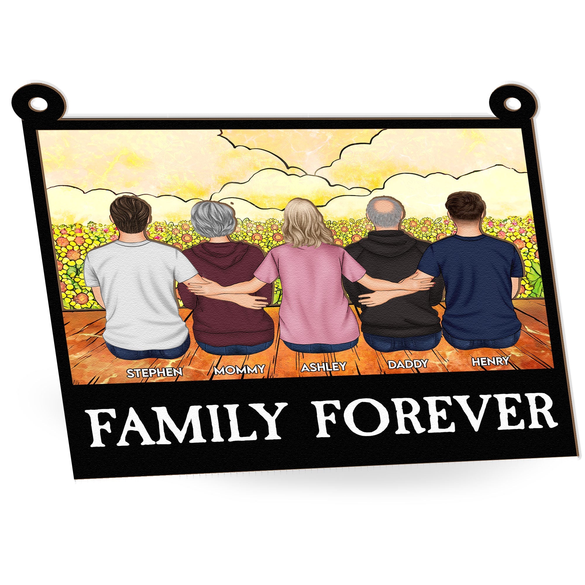 Family Forever - Personalized Window Hanging Suncatcher Ornament