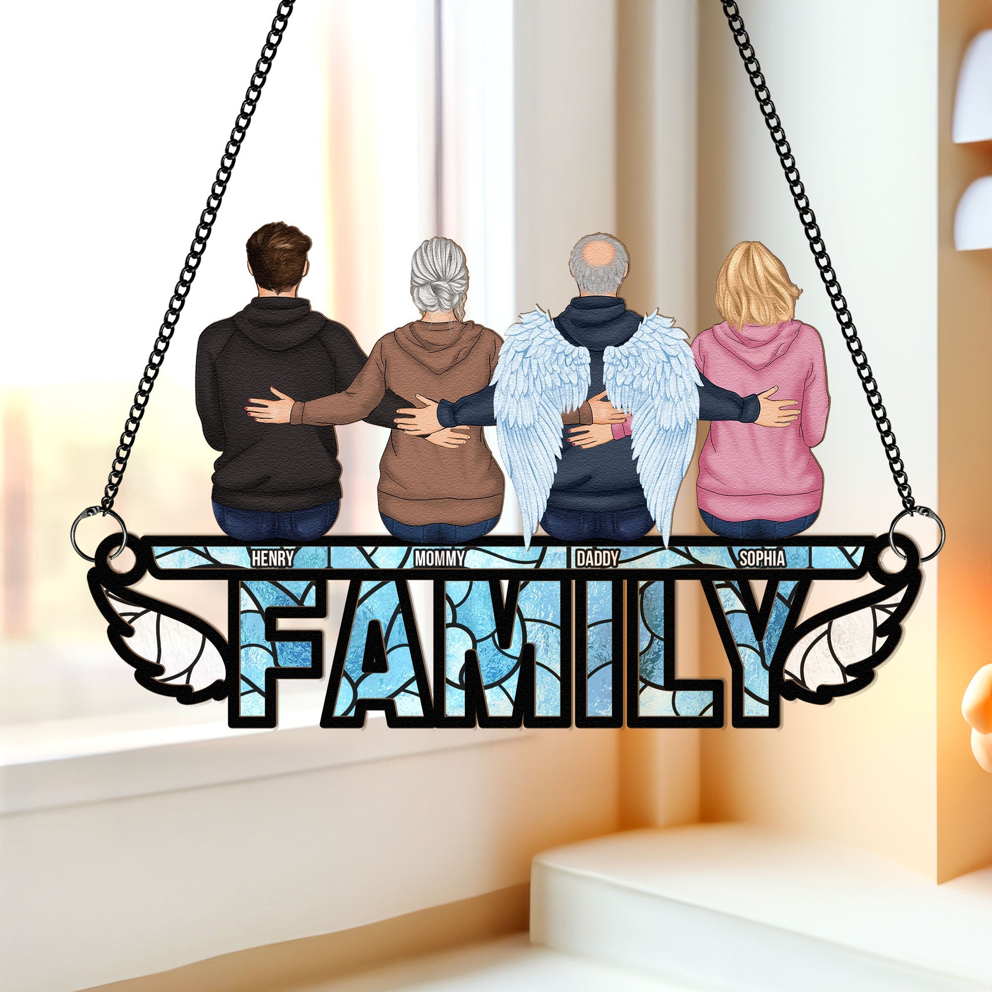 Family I'm Always With You - Personalized Window Hanging Suncatcher Ornament