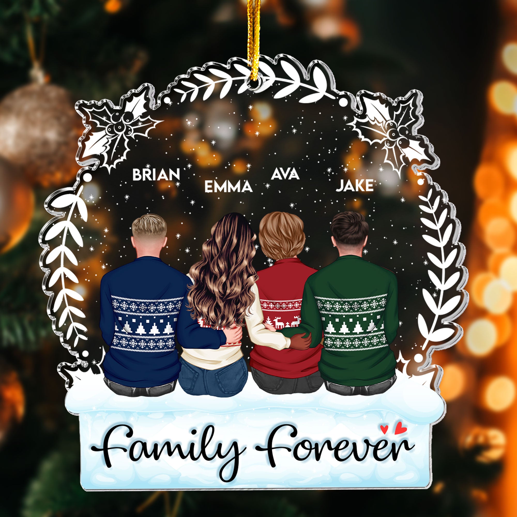 Family Love Is Forever - Personalized Acrylic Ornament