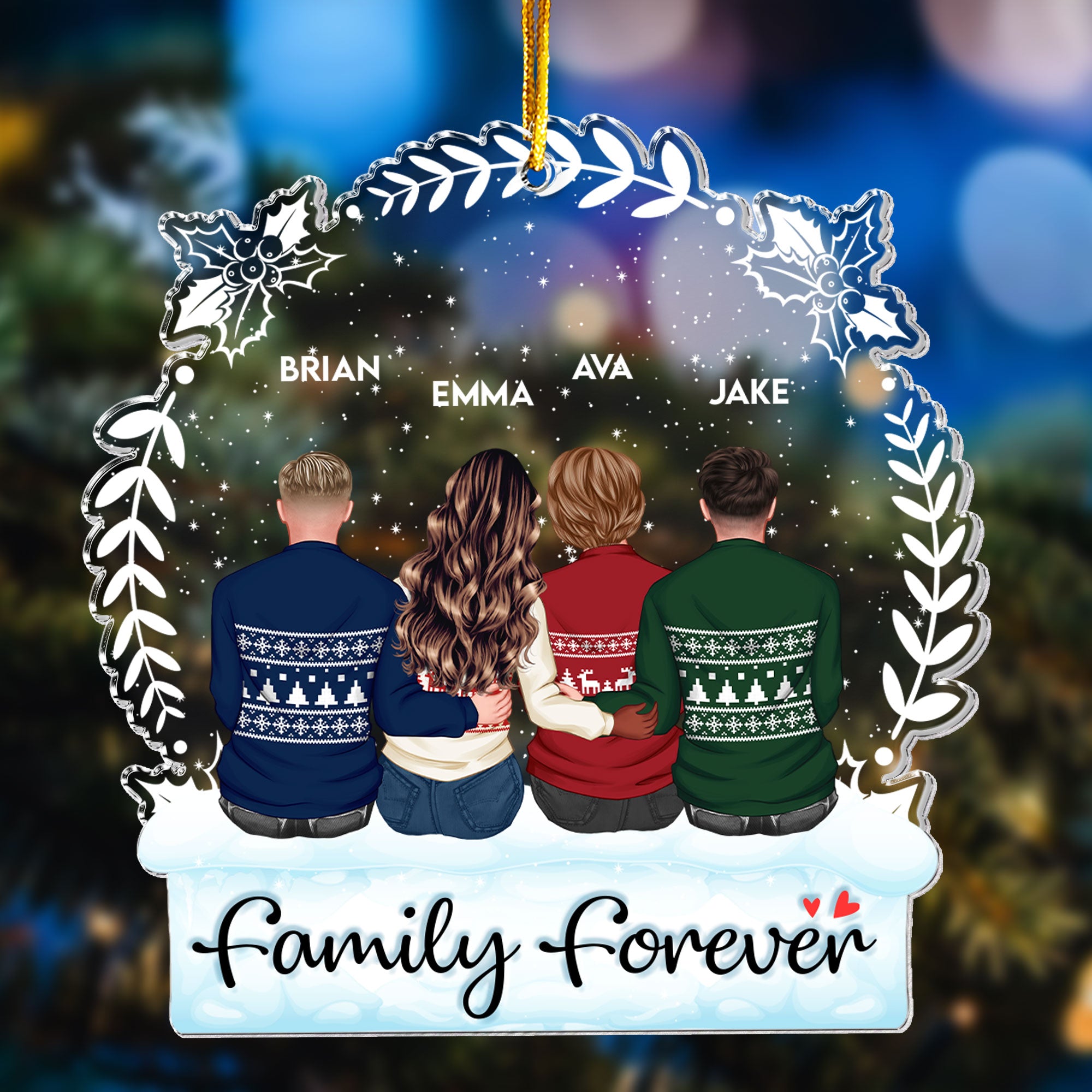 Family Love Is Forever - Personalized Acrylic Ornament