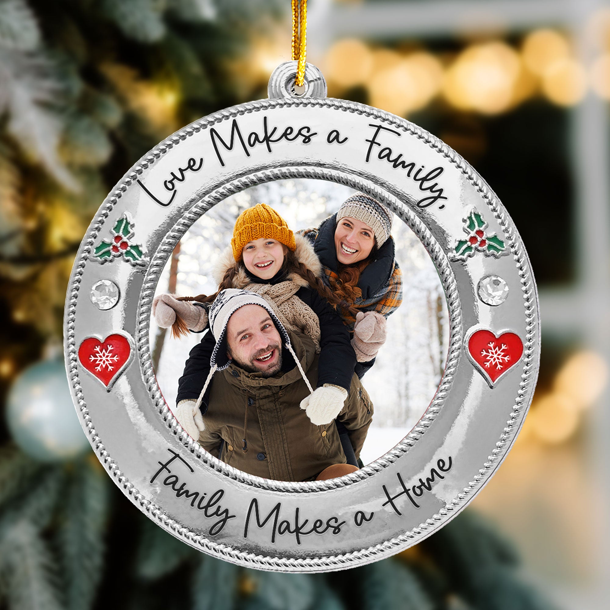 Family Makes A Home - Personalized Acrylic Photo Ornament