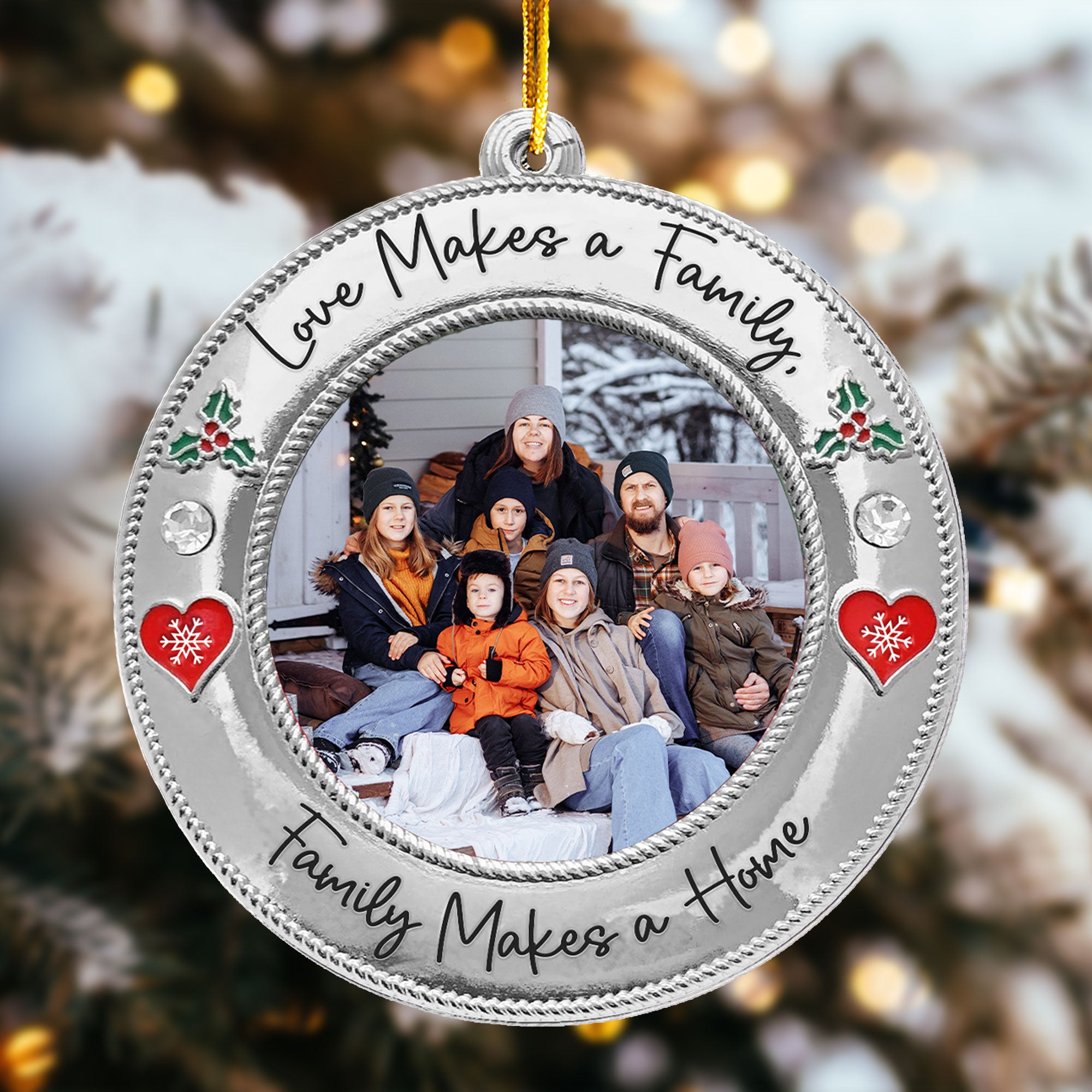 Family Makes A Home - Personalized Acrylic Photo Ornament