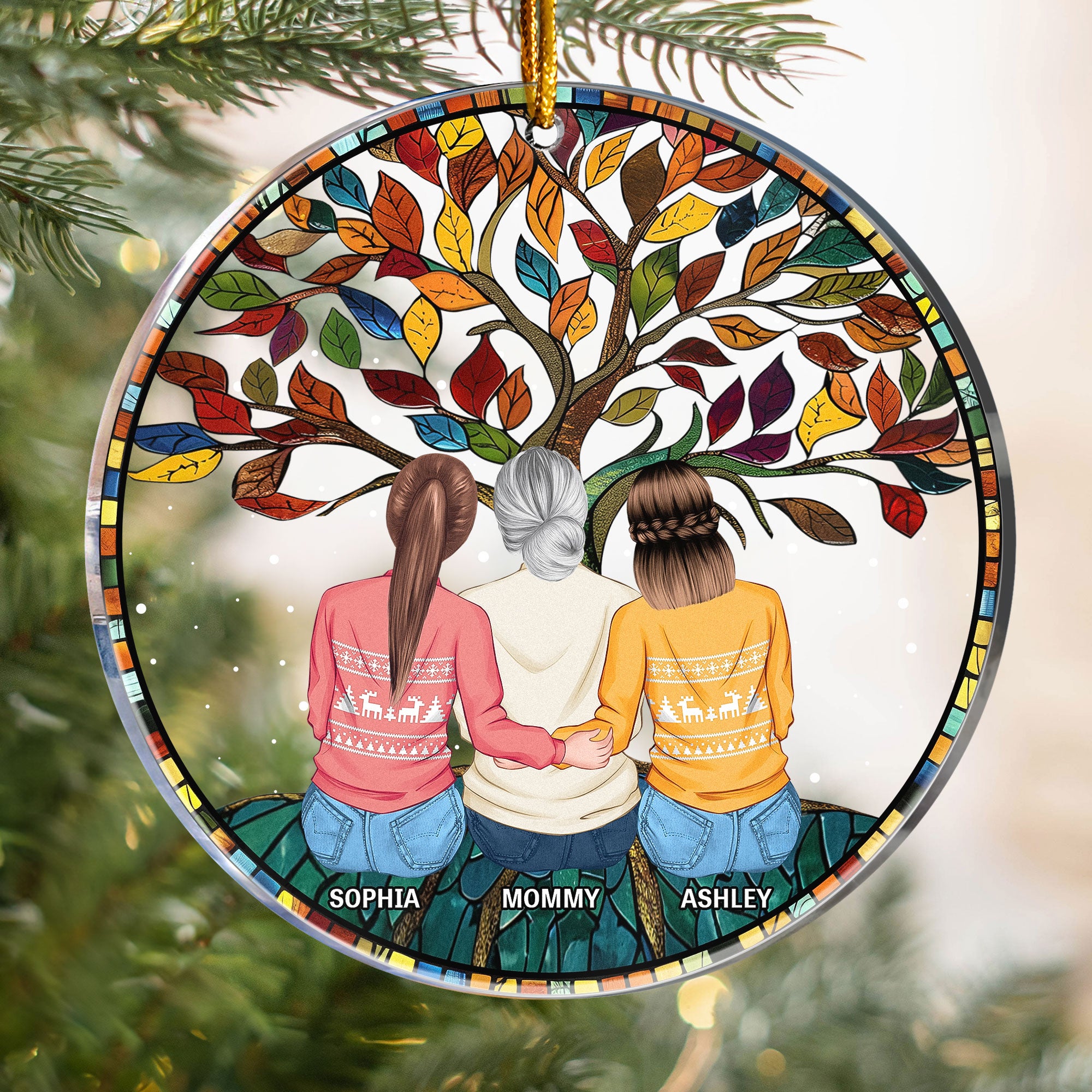 Family/Mom/Children Being Together - Personalized Acrylic Ornament