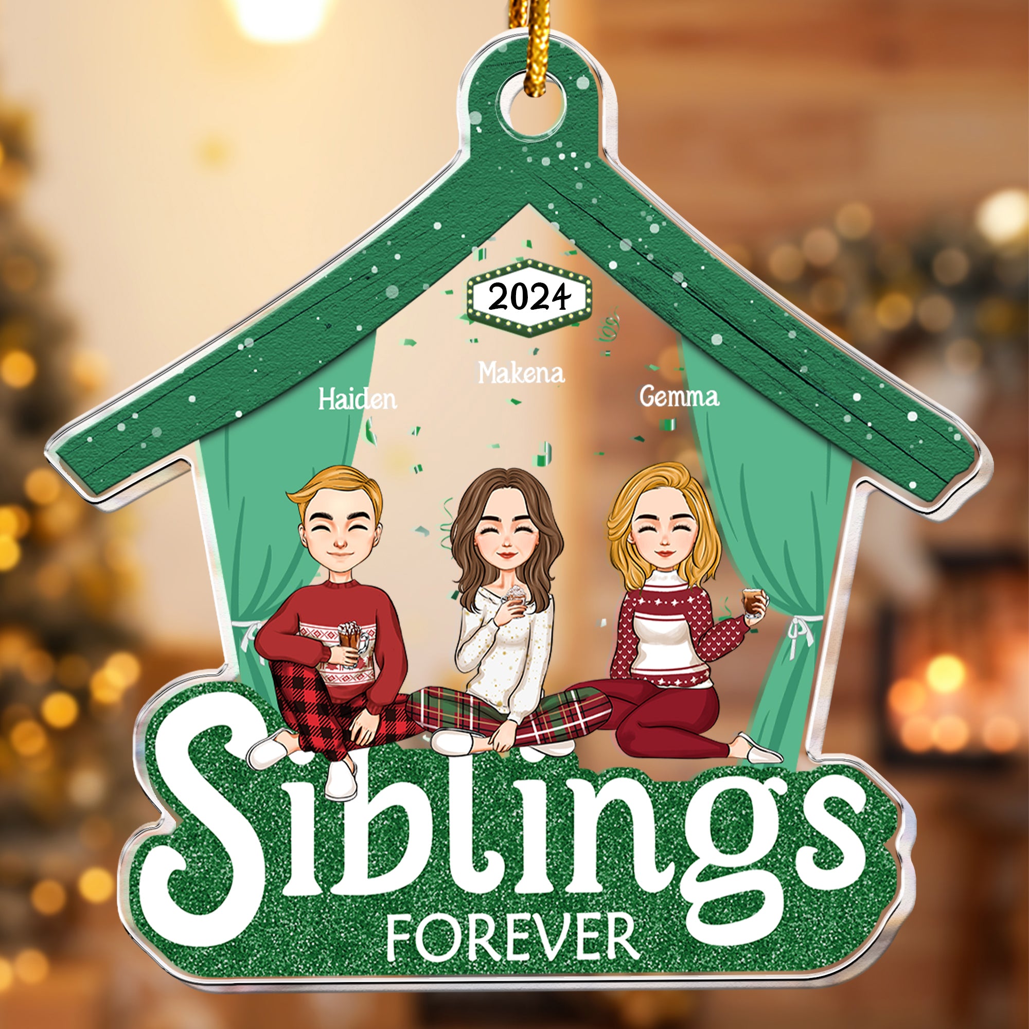 Family - Red Version - Personalized Acrylic Ornament