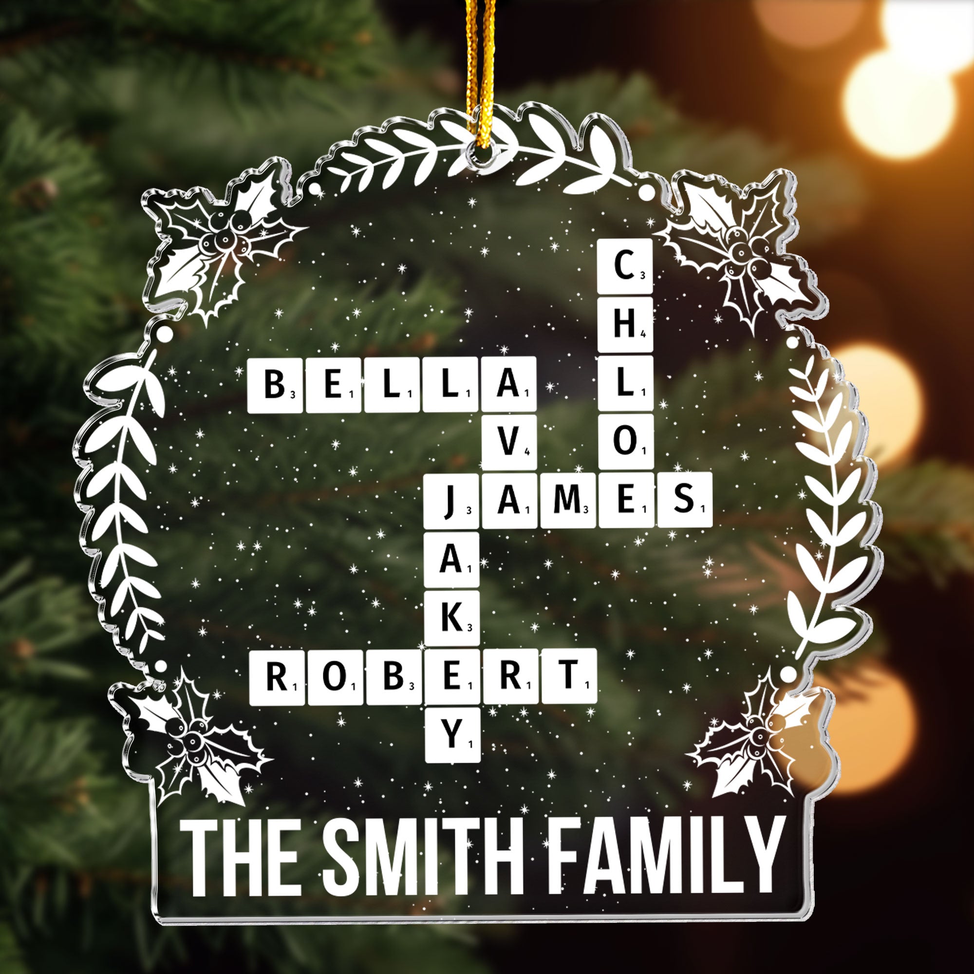 Family Scrabble Custom Name - Personalized Acrylic Ornament