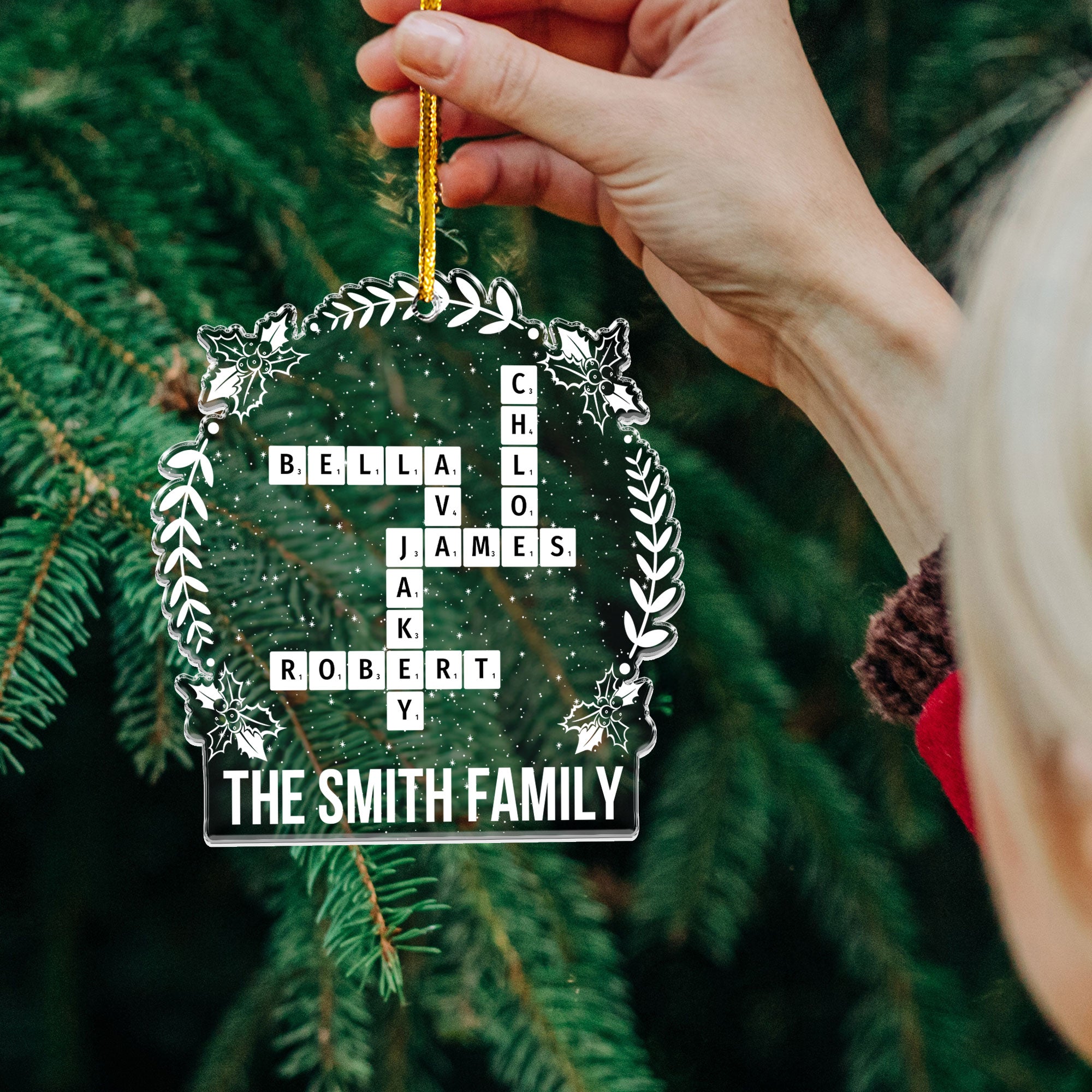 Family Scrabble Custom Name - Personalized Acrylic Ornament