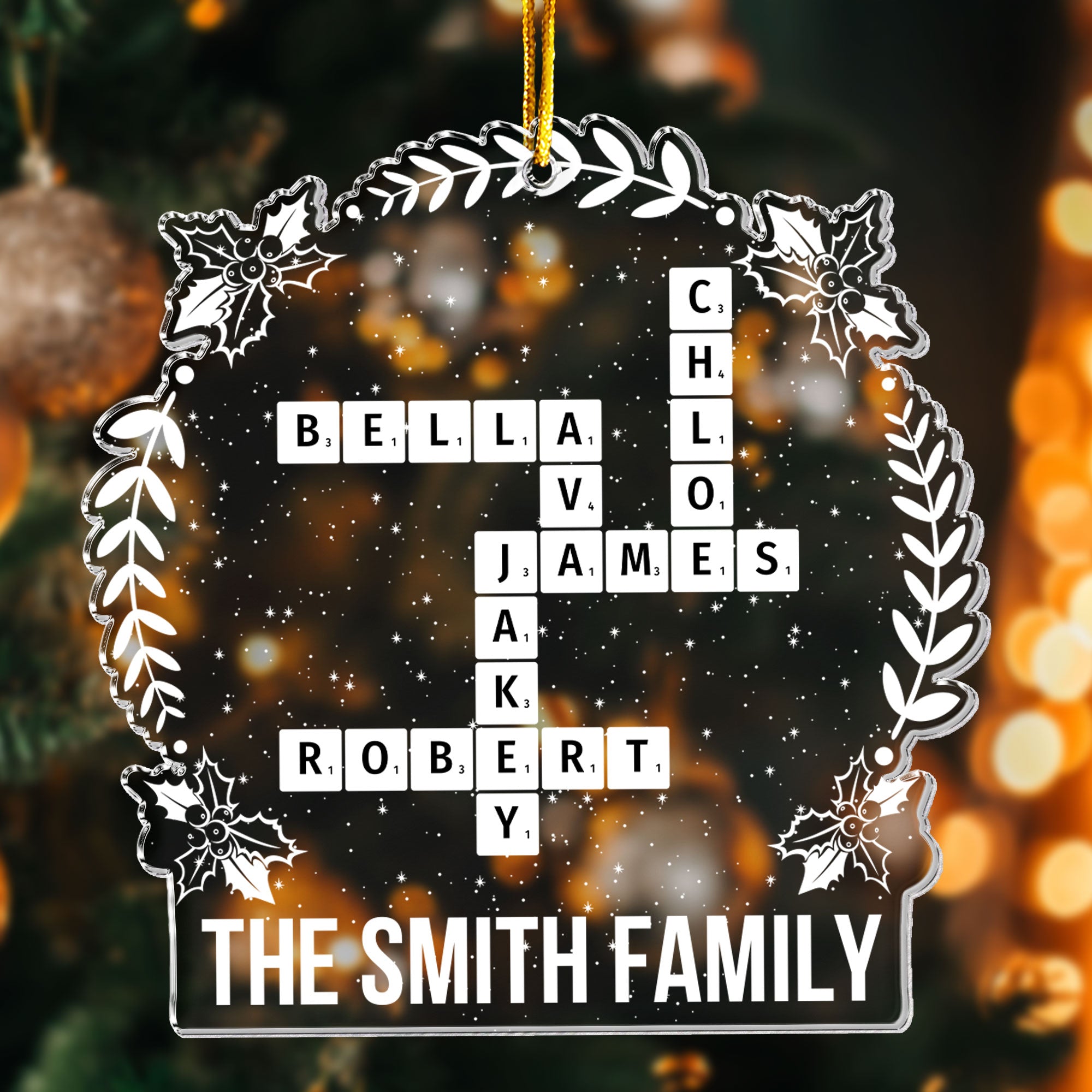 Family Scrabble Custom Name - Personalized Acrylic Ornament