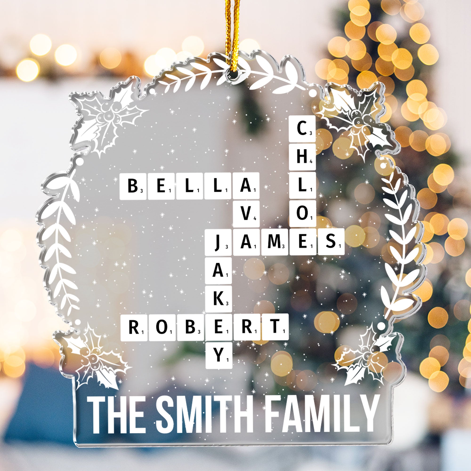 Family Scrabble Custom Name - Personalized Acrylic Ornament