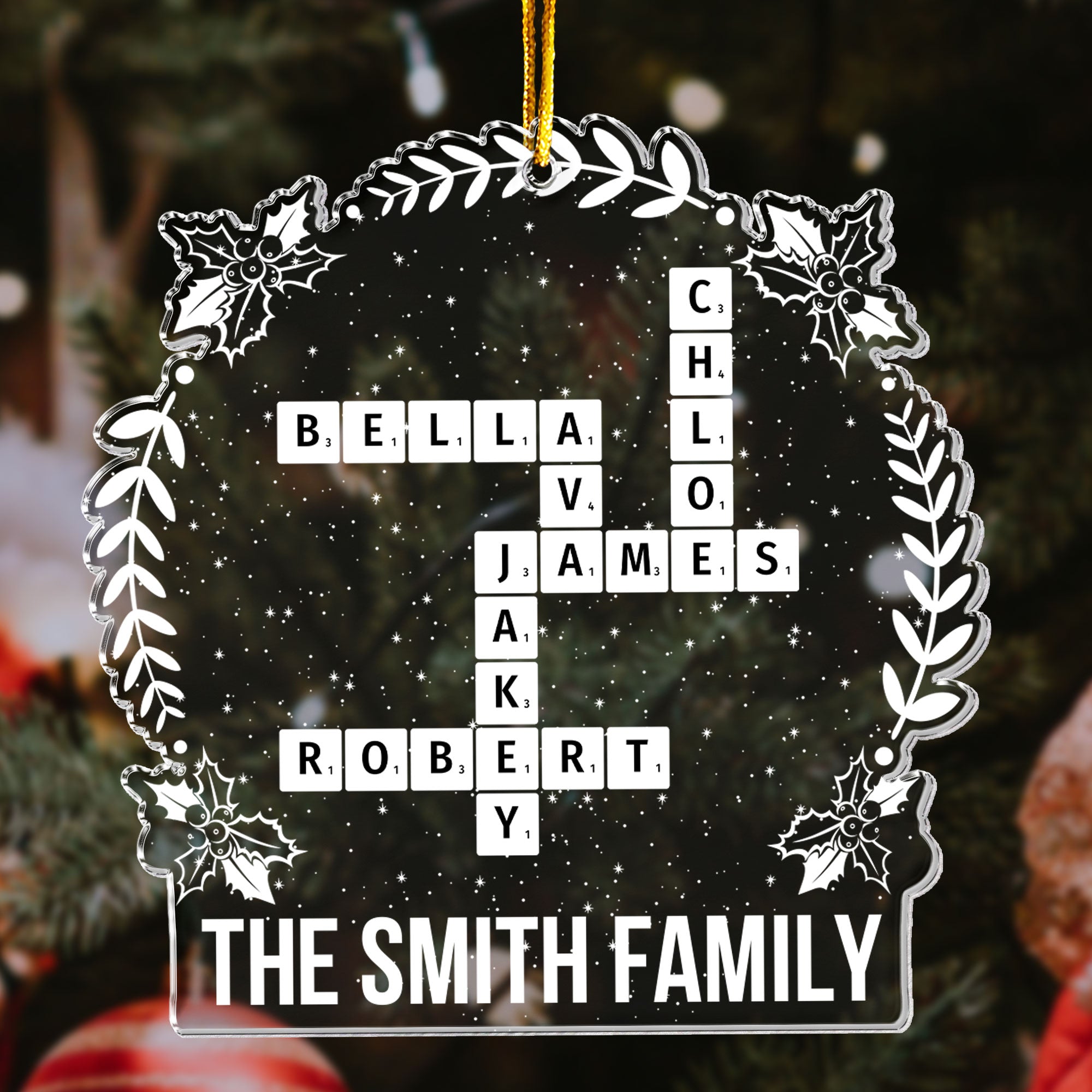 Family Scrabble Custom Name - Personalized Acrylic Ornament