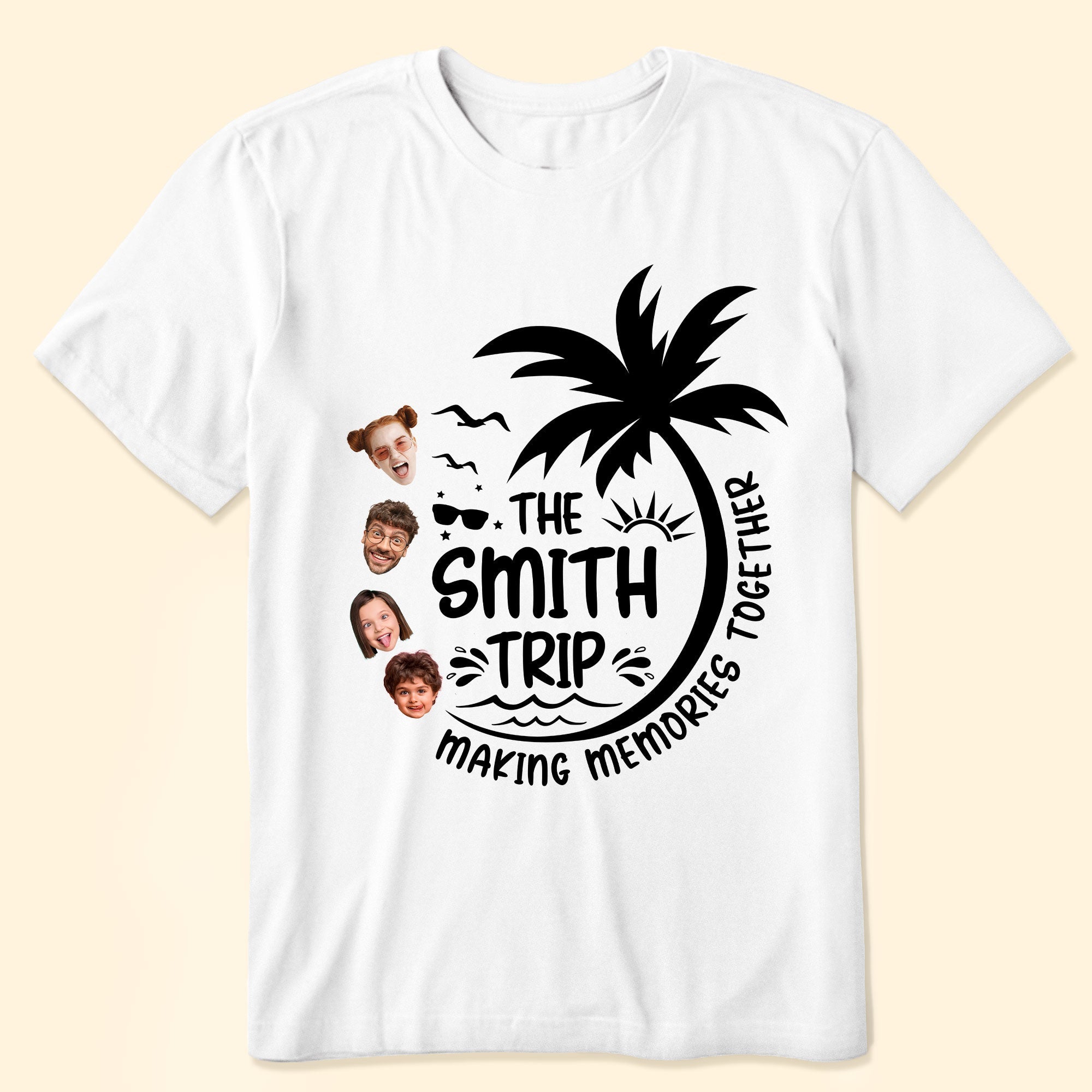 Family Vacation - Personalized Photo Matching Shirt And Baby Onesie