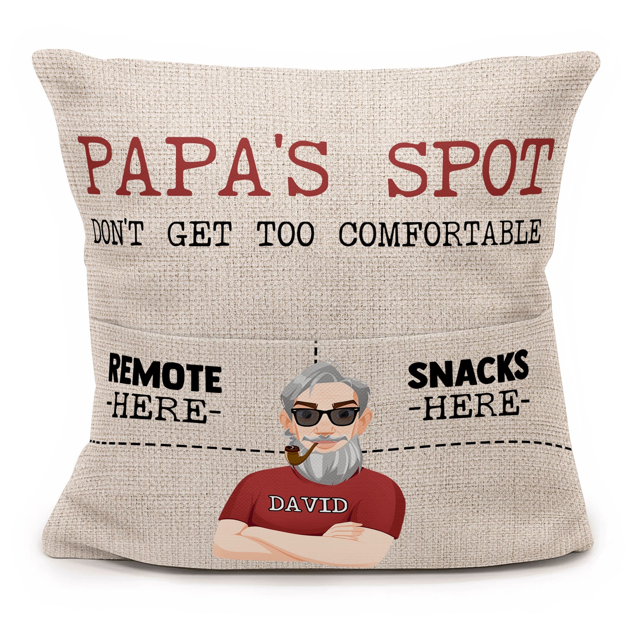 Father's Day Gift Grandpa's Spot - Personalized Pocket Pillow (Insert Included)