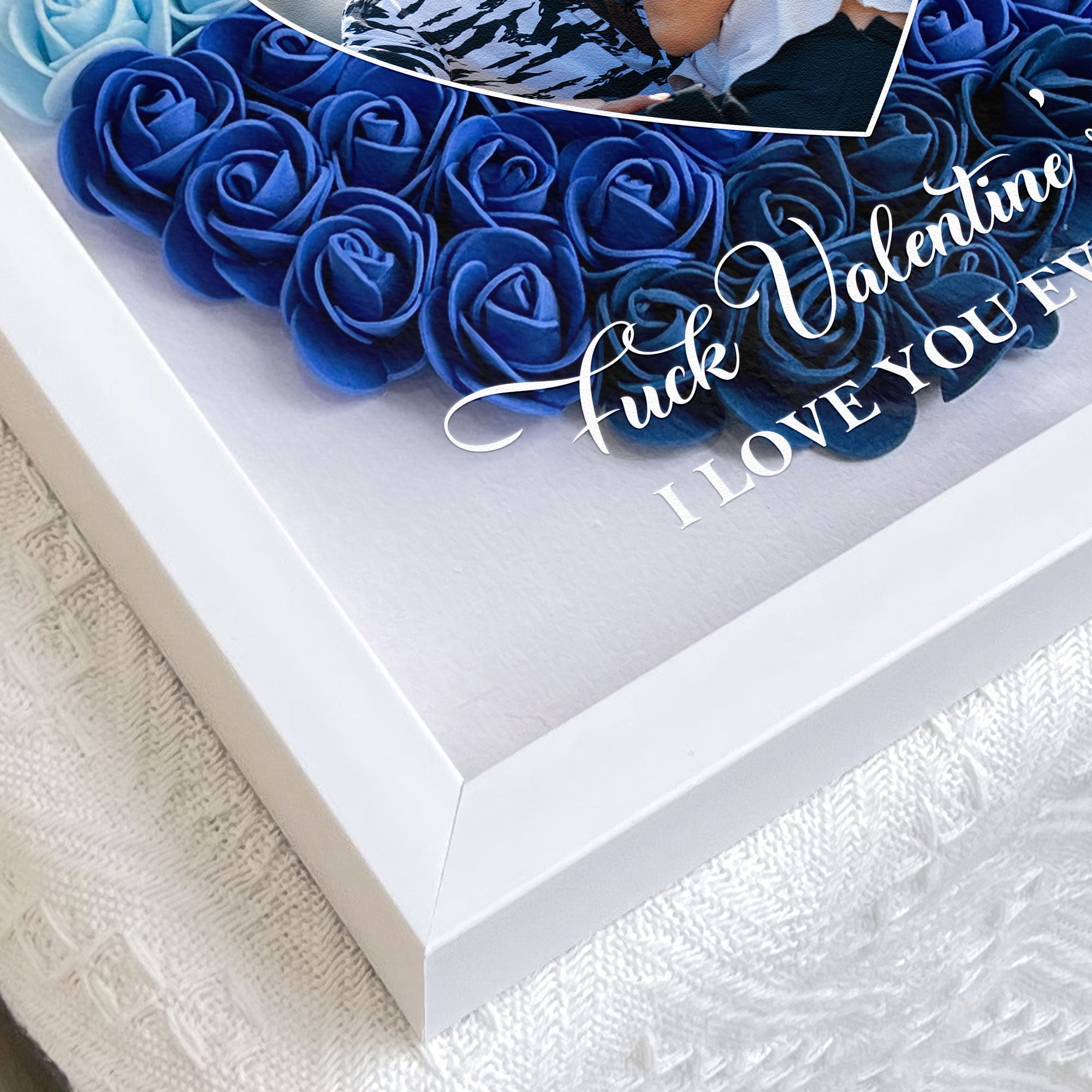 F*ck Valentine's Day I Love You Every Day - Personalized Photo Flower Shadow Box