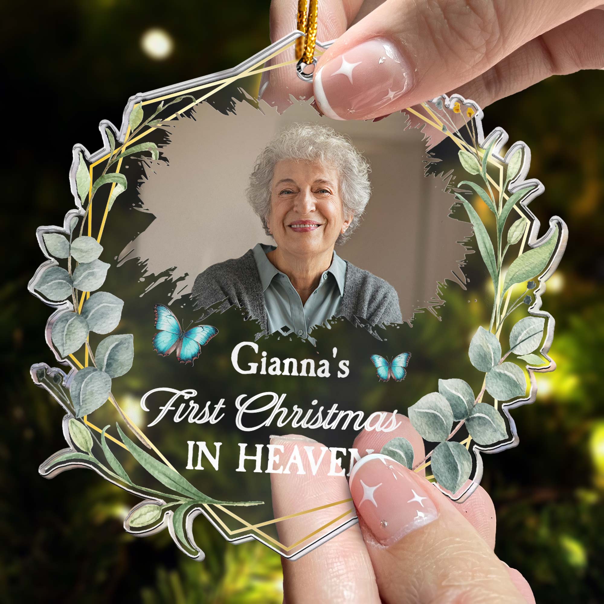 First Christmas In Heaven - Personalized Acrylic Photo Ornament