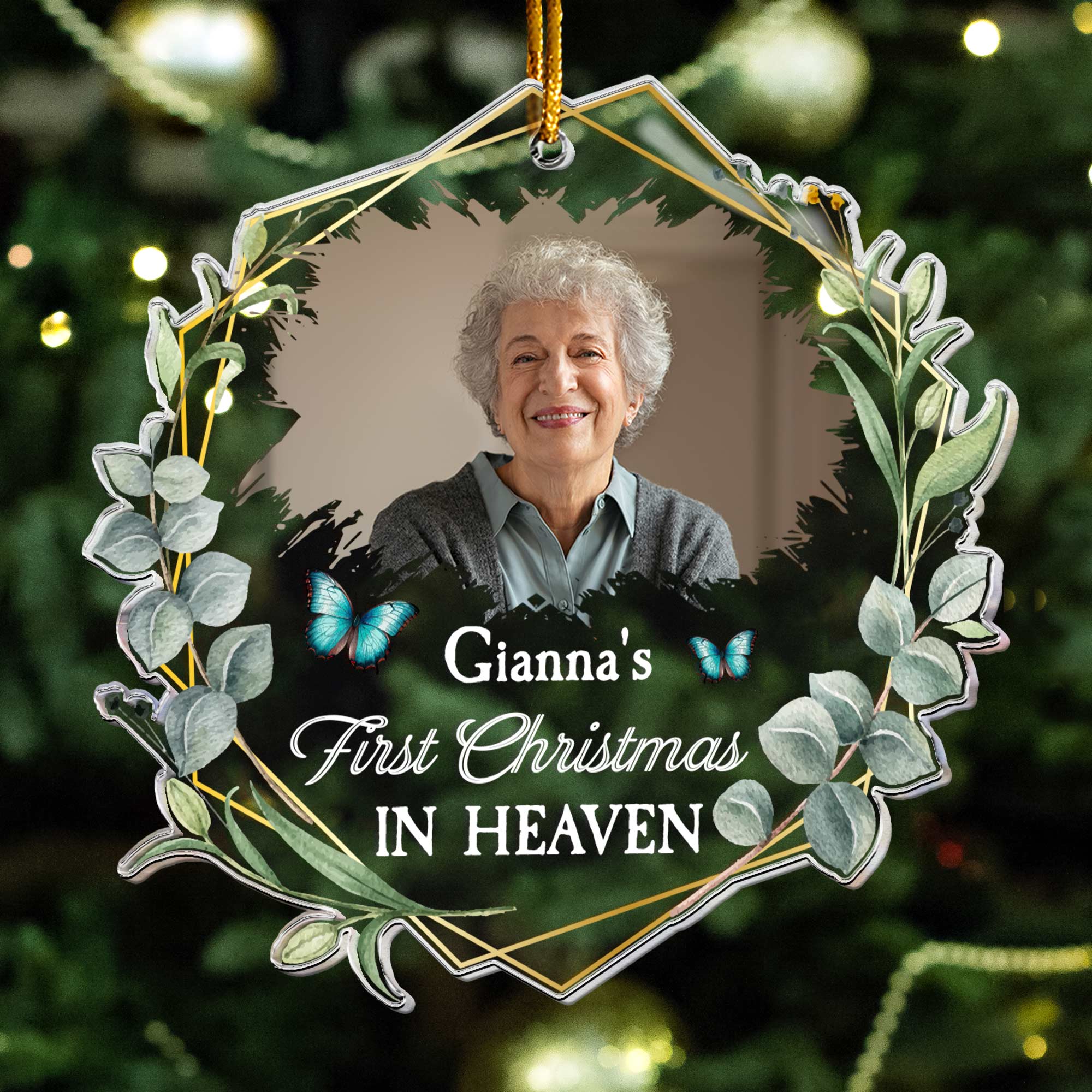 First Christmas In Heaven - Personalized Acrylic Photo Ornament