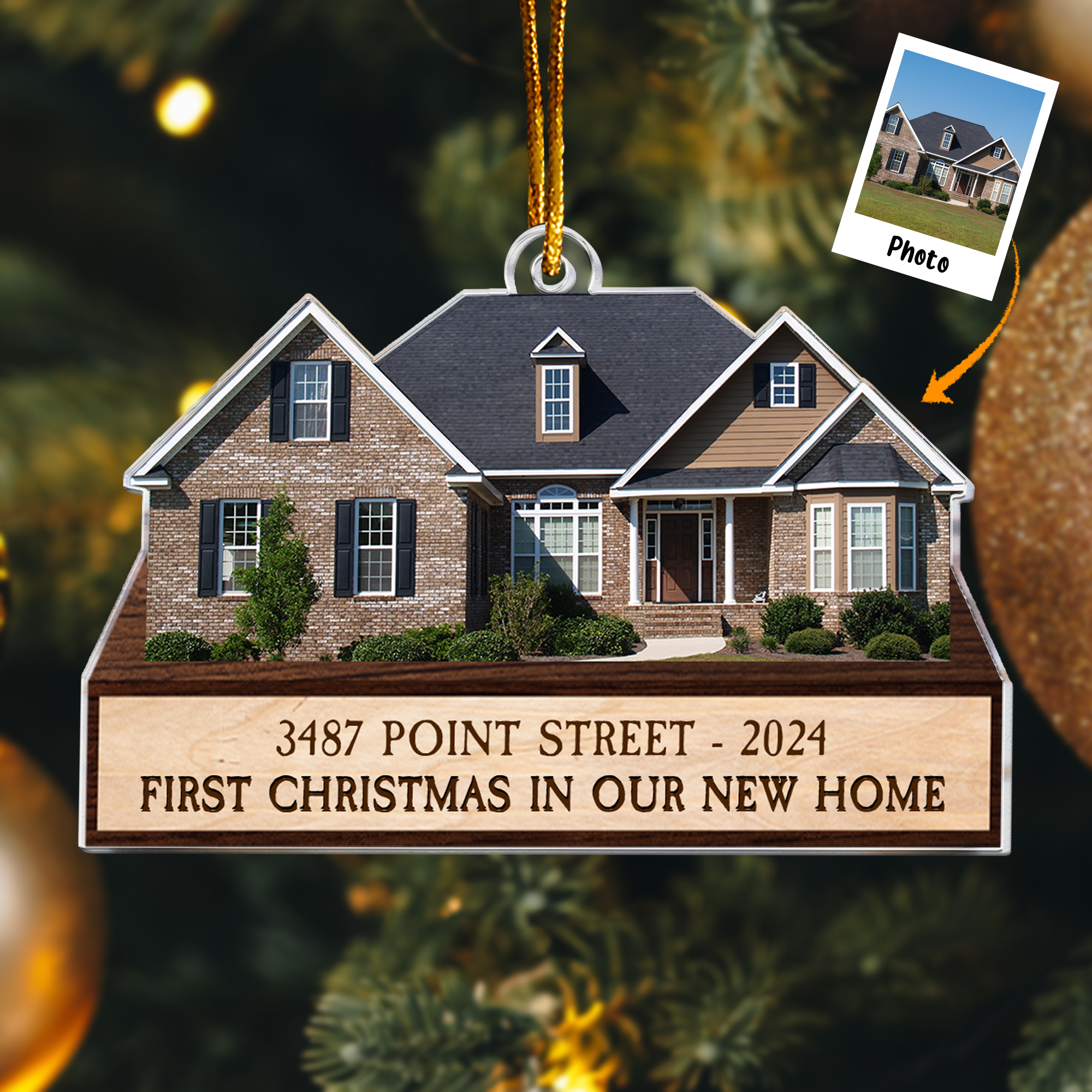 First Christmas In Our New Home Ornament - Personalized Acrylic Photo Ornament