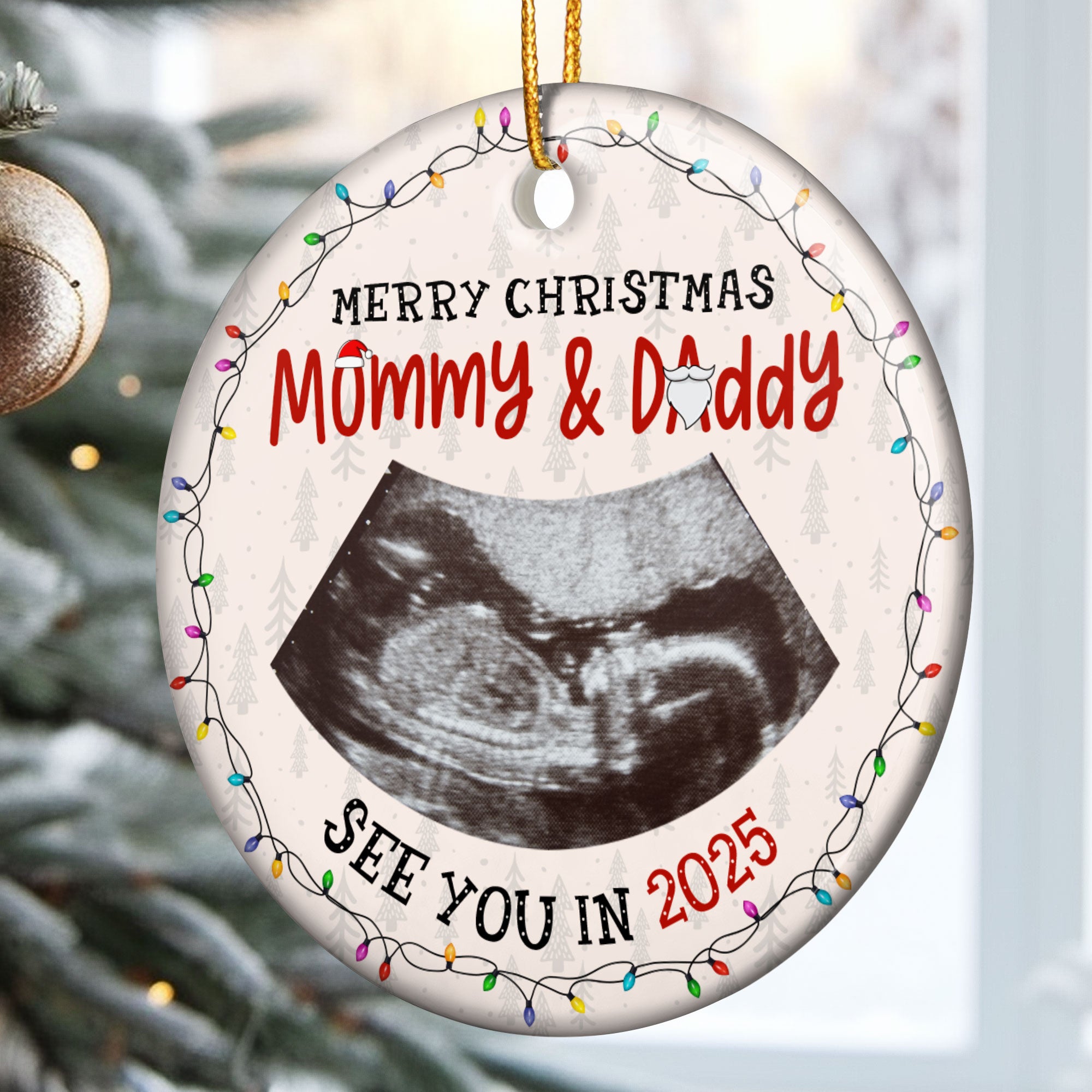 First Christmas Mommy & Daddy - Personalized Ceramic Photo Ornament