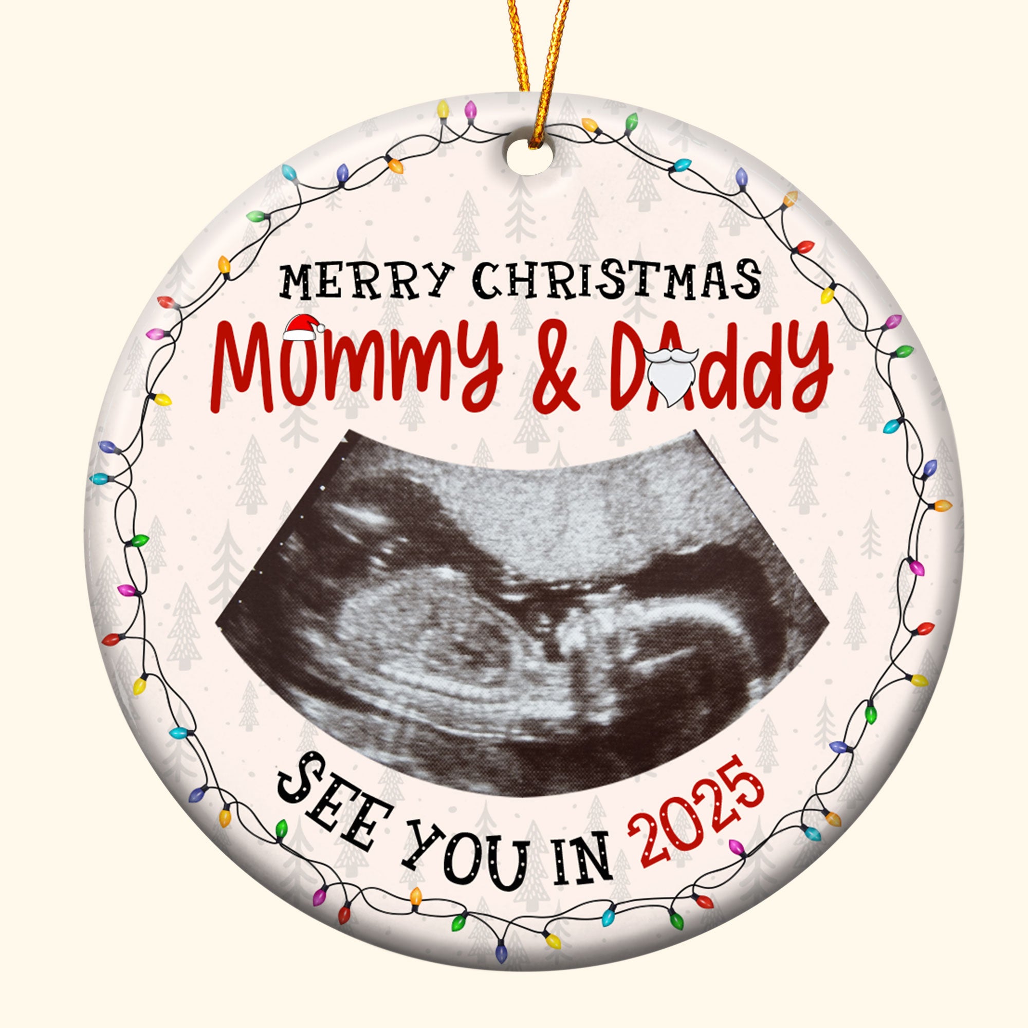 First Christmas Mommy & Daddy - Personalized Ceramic Photo Ornament