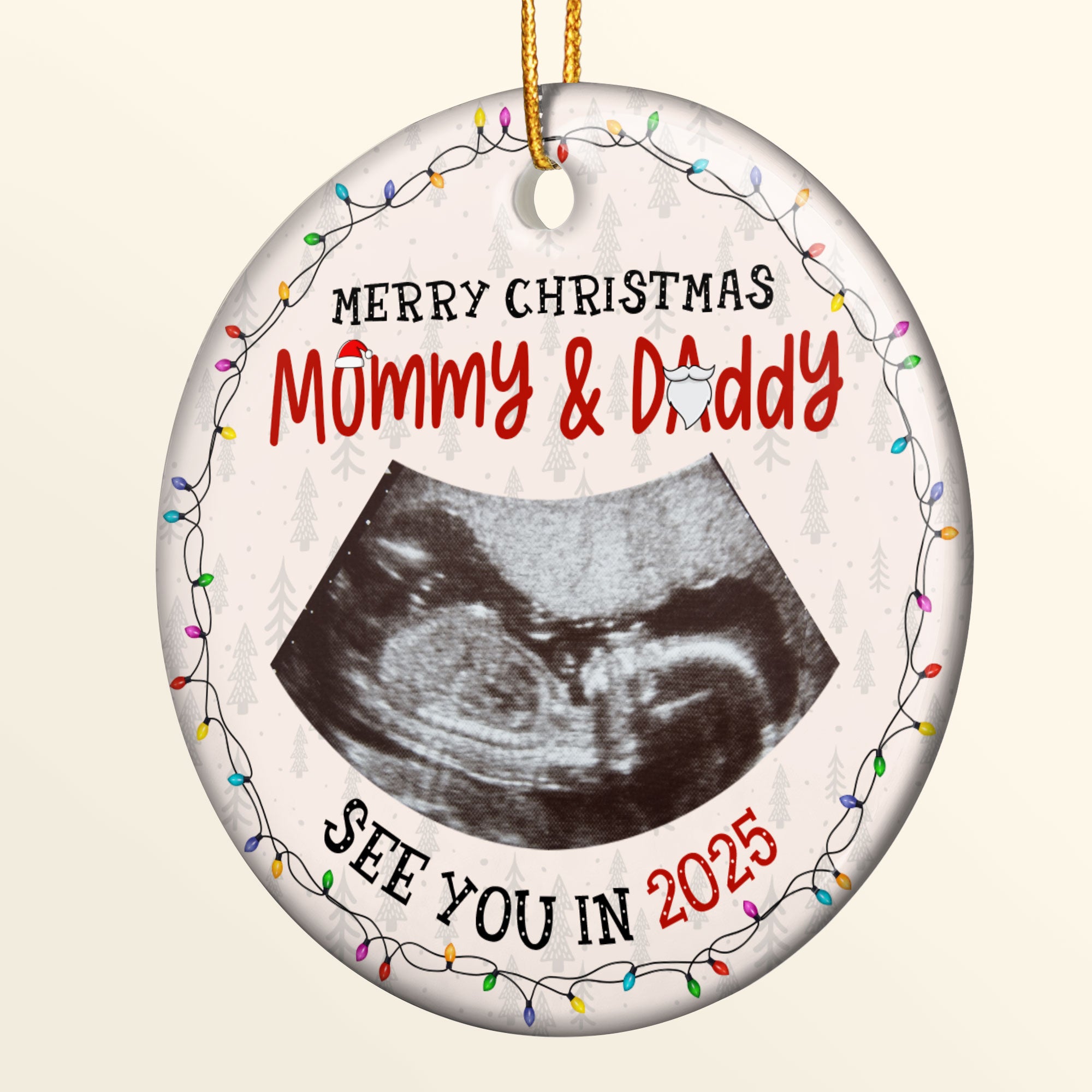 First Christmas Mommy & Daddy - Personalized Ceramic Photo Ornament