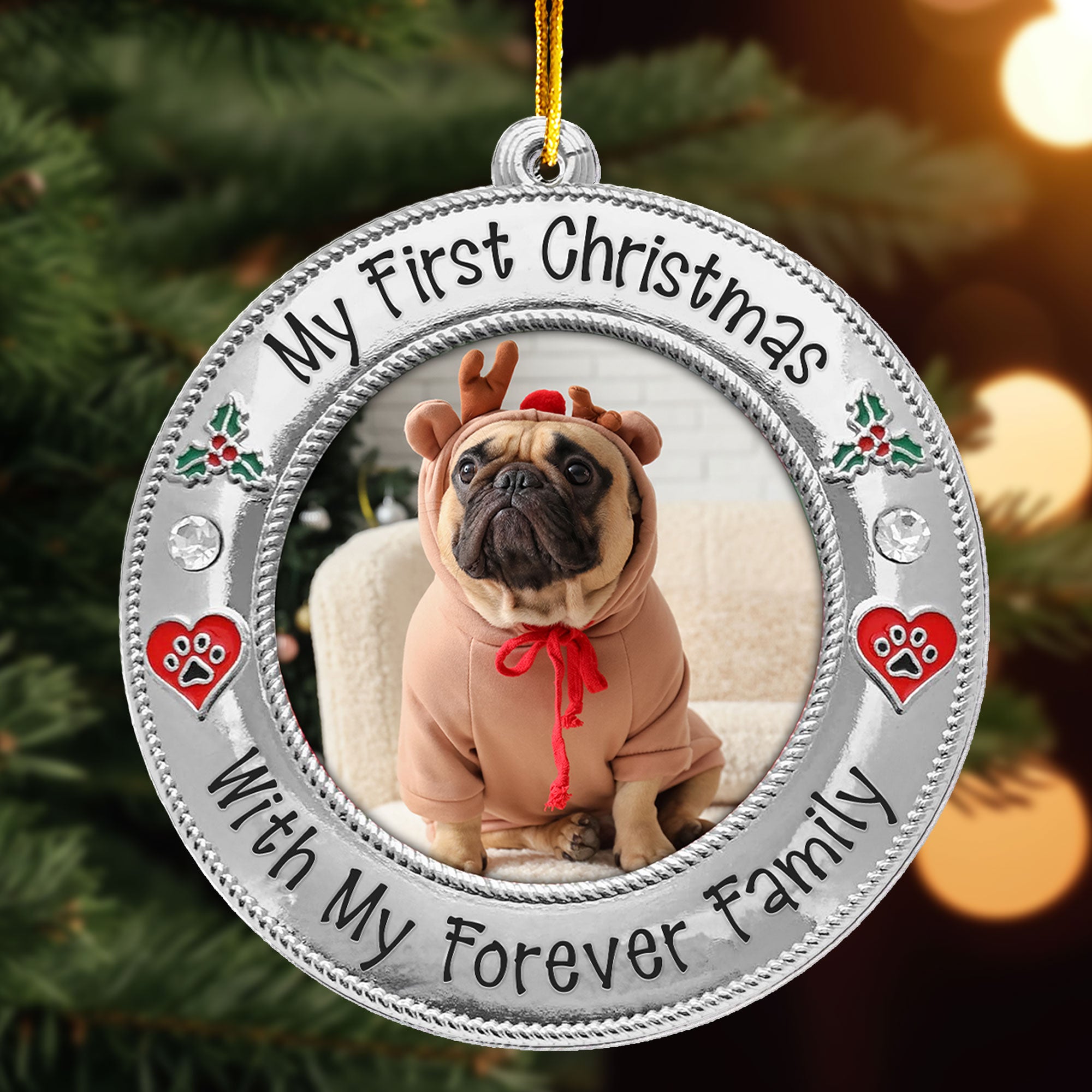 First Christmas With My Forever Family - Personalized Acrylic Photo Ornament