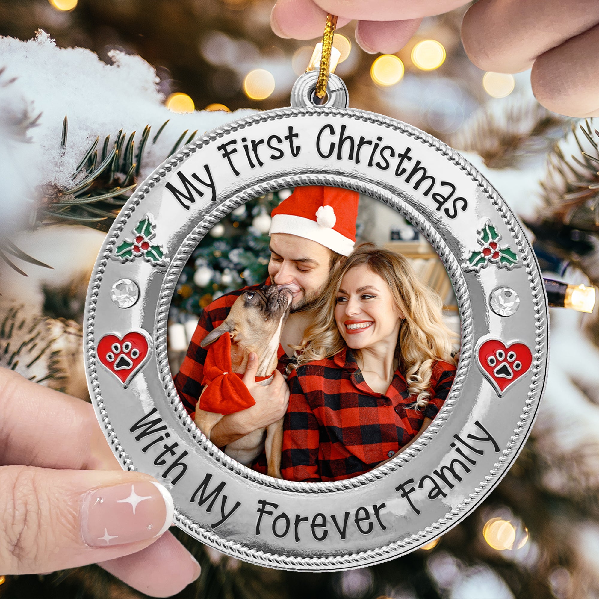 First Christmas With My Forever Family - Personalized Acrylic Photo Ornament