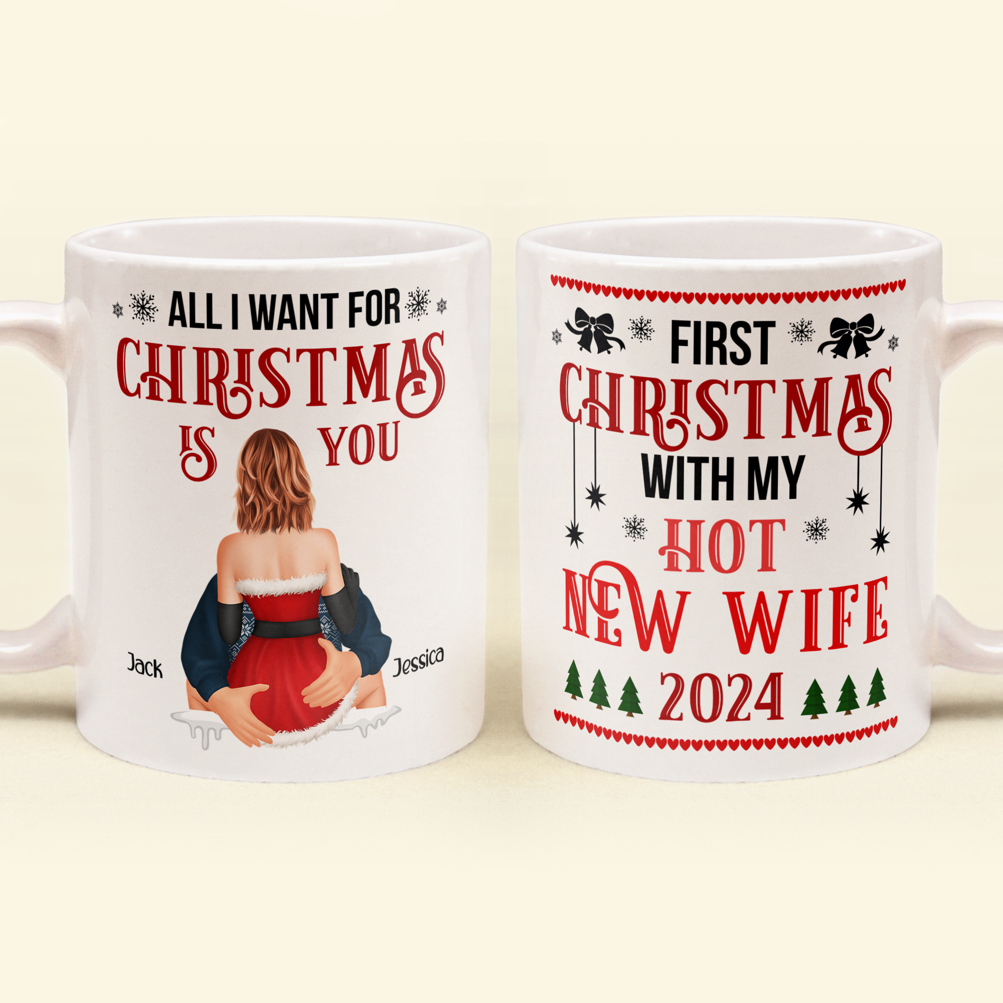 First Christmas With My Hot New Wife - Personalized Mug