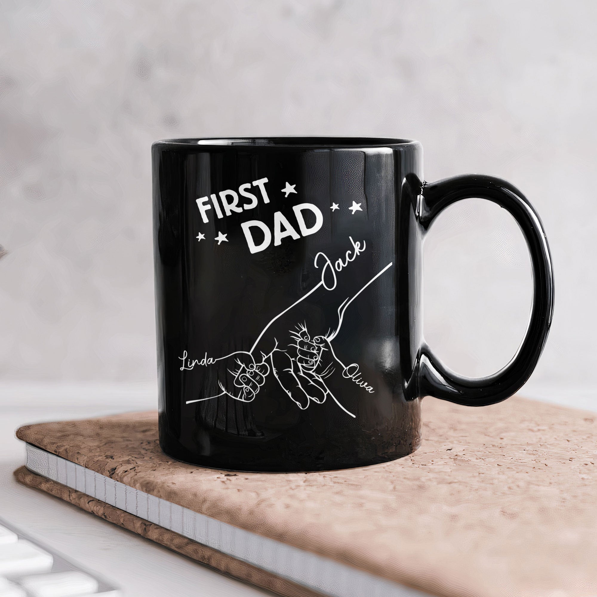 First Dad Now Grandpa Fist Bump - Personalized Mug