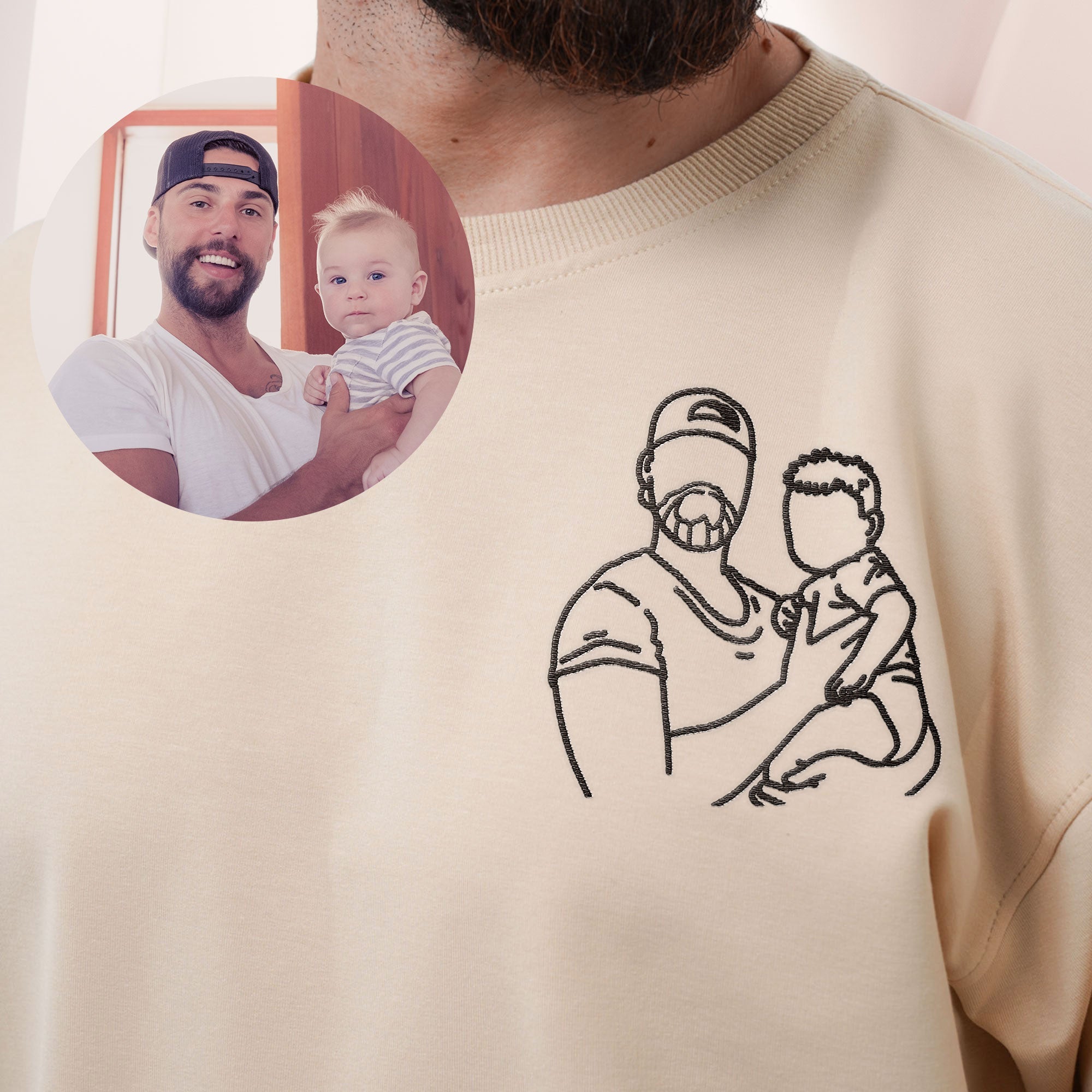 Baby First Chritsmas with Dad - Custom Embroidered Sweatshirt