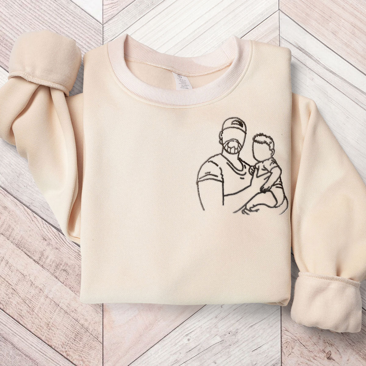 Baby First Chritsmas with Dad - Custom Embroidered Sweatshirt