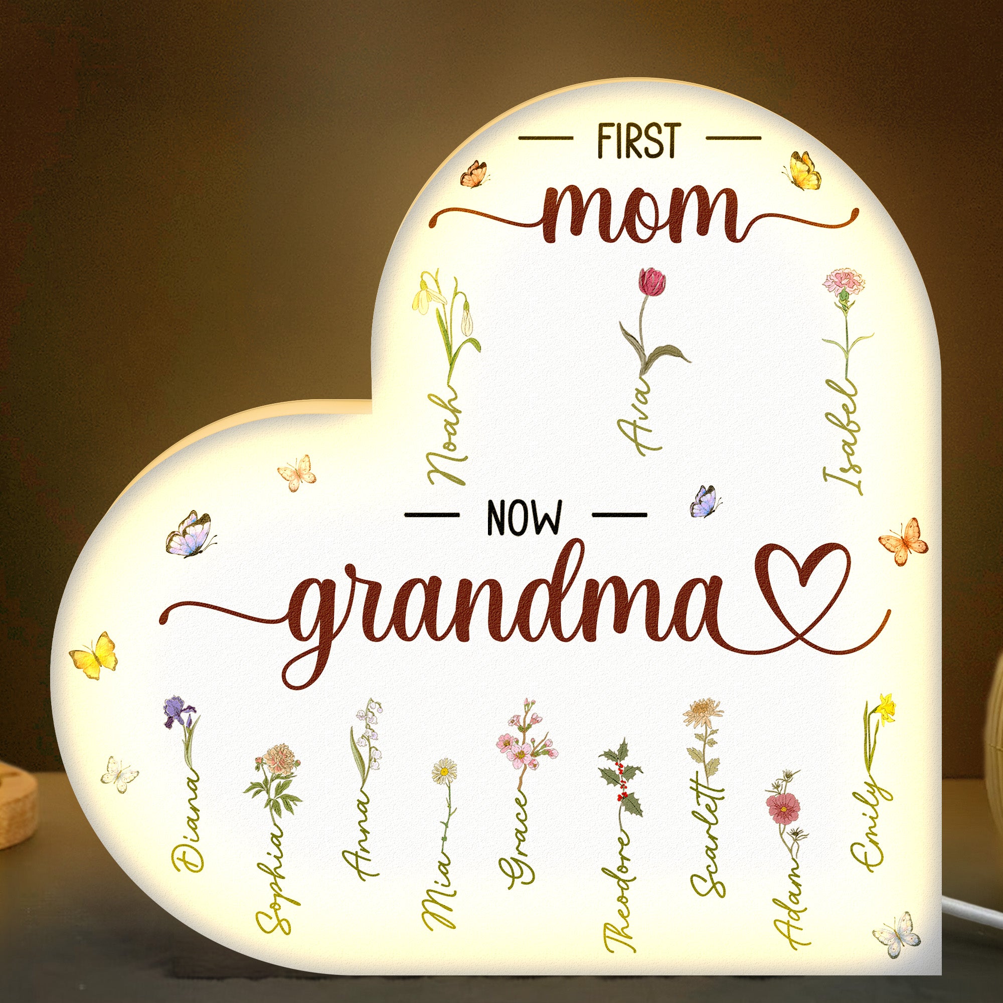 First Mom Now Grandma - Personalized Light Box