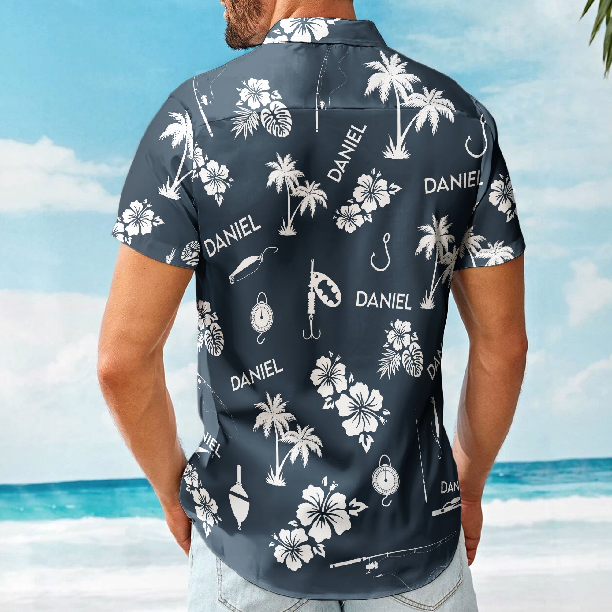 Fishing Tools Gears Custom Name Aloha Shirts For Men - Custom Hawaiian Shirts