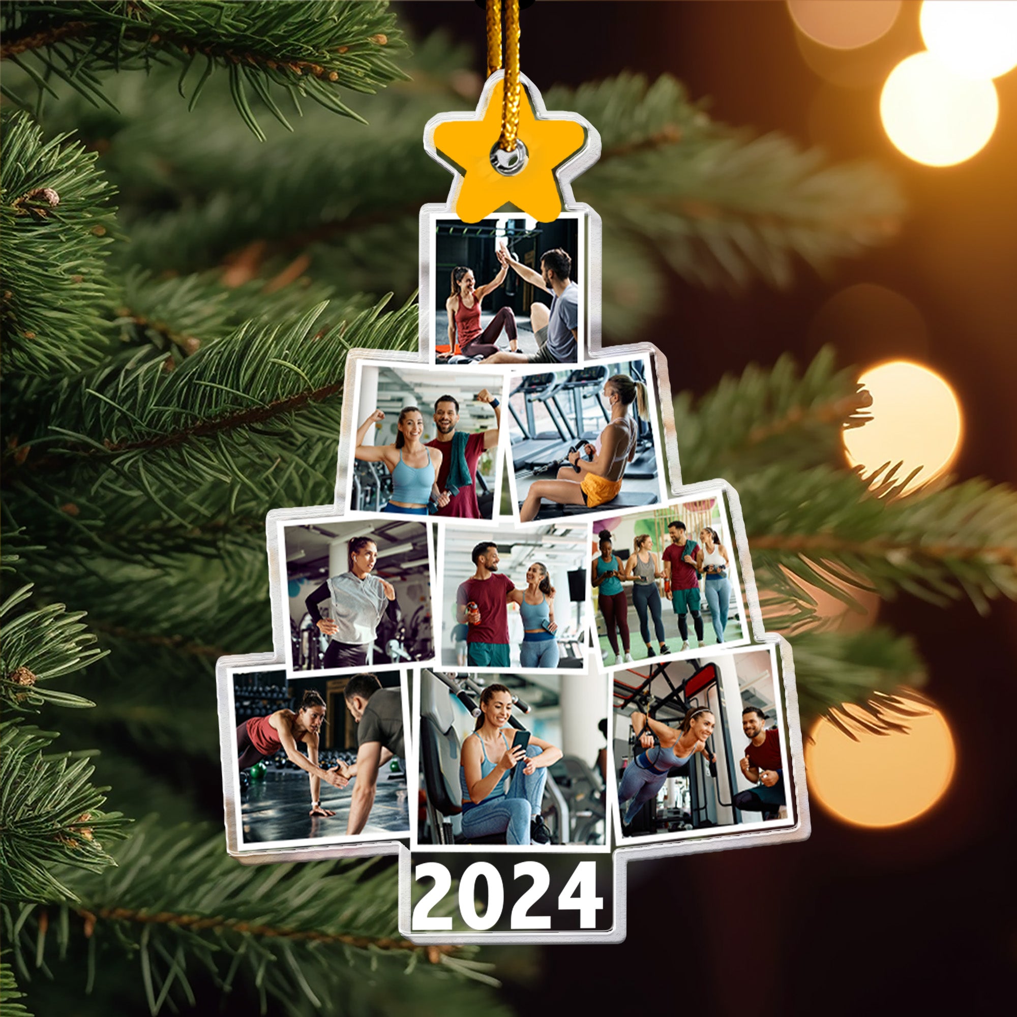 Fitness Photo Christmas Tree - Personalized Acrylic Photo Ornament