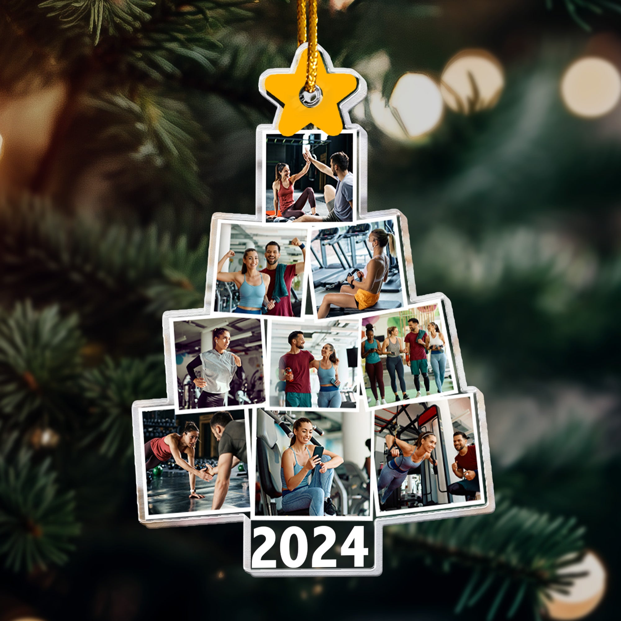 Fitness Photo Christmas Tree - Personalized Acrylic Photo Ornament