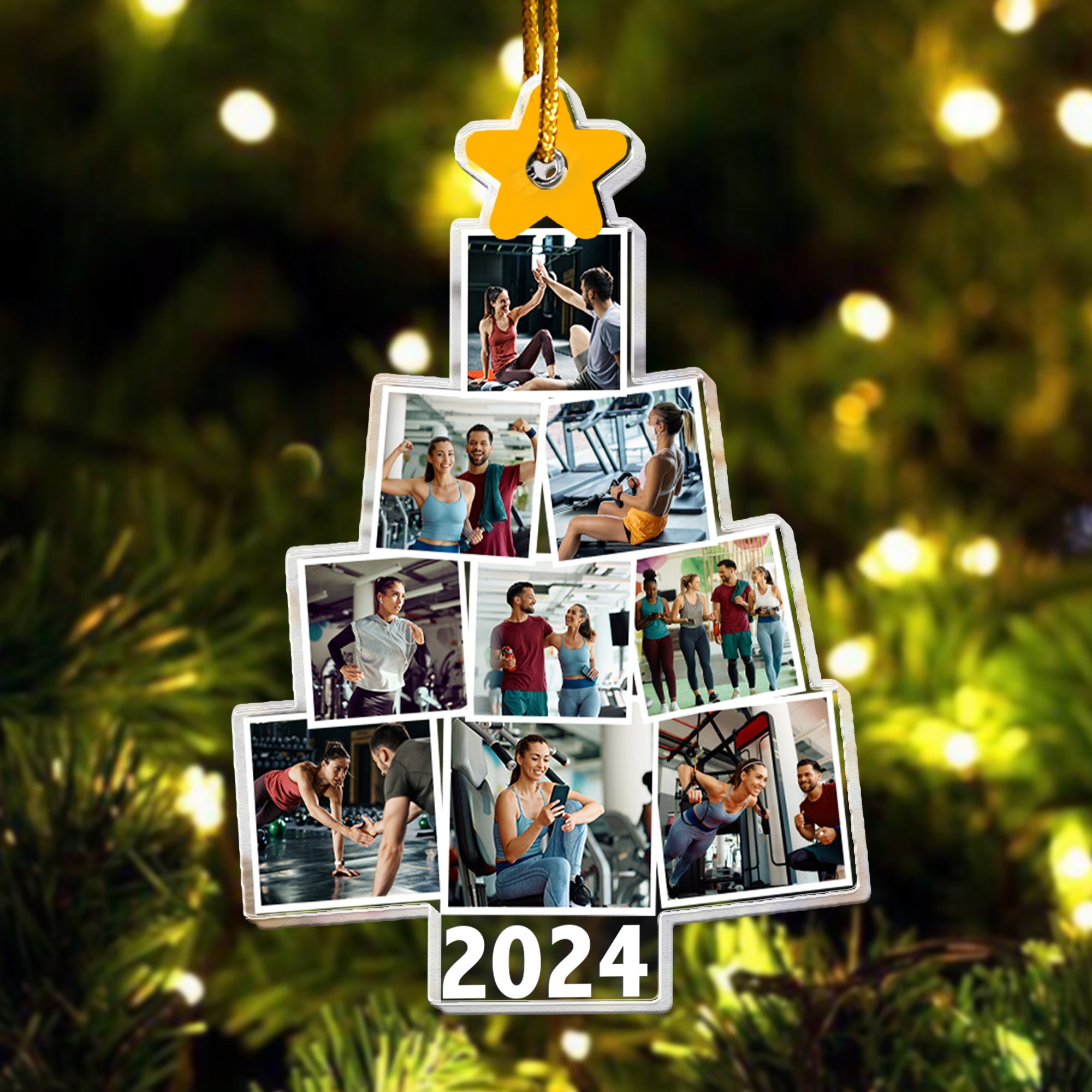 Fitness Photo Christmas Tree - Personalized Acrylic Photo Ornament