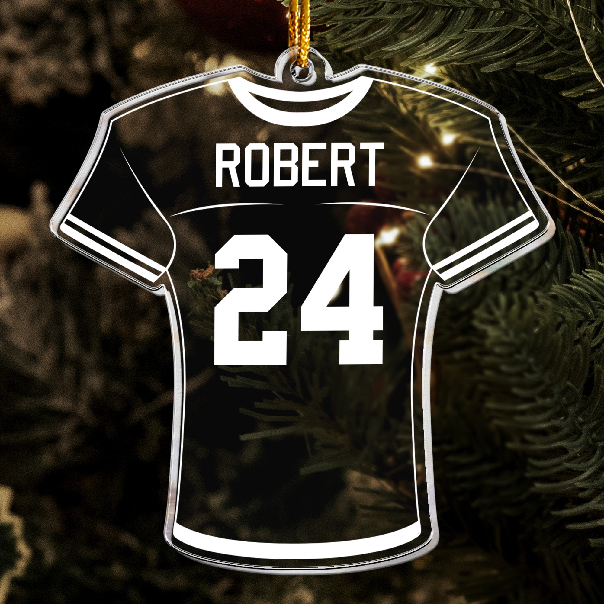 Football Jersey Custom Number Name Christmas Light - Personalized Acrylic Ornament